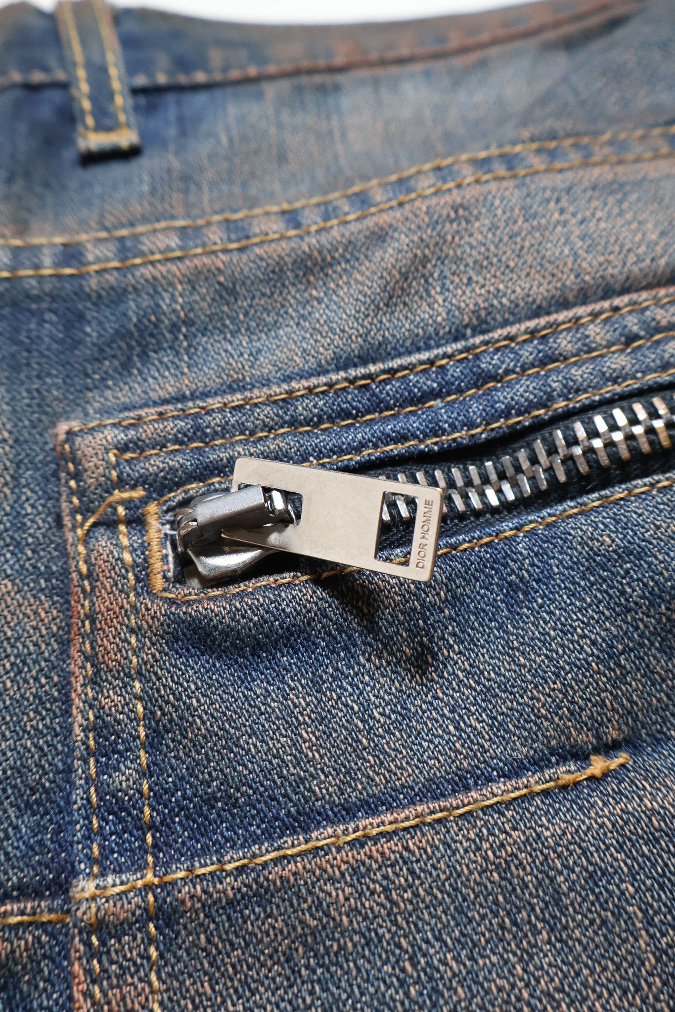 Dior Homme AW05 Red Rust Zipper Bootcut Denim