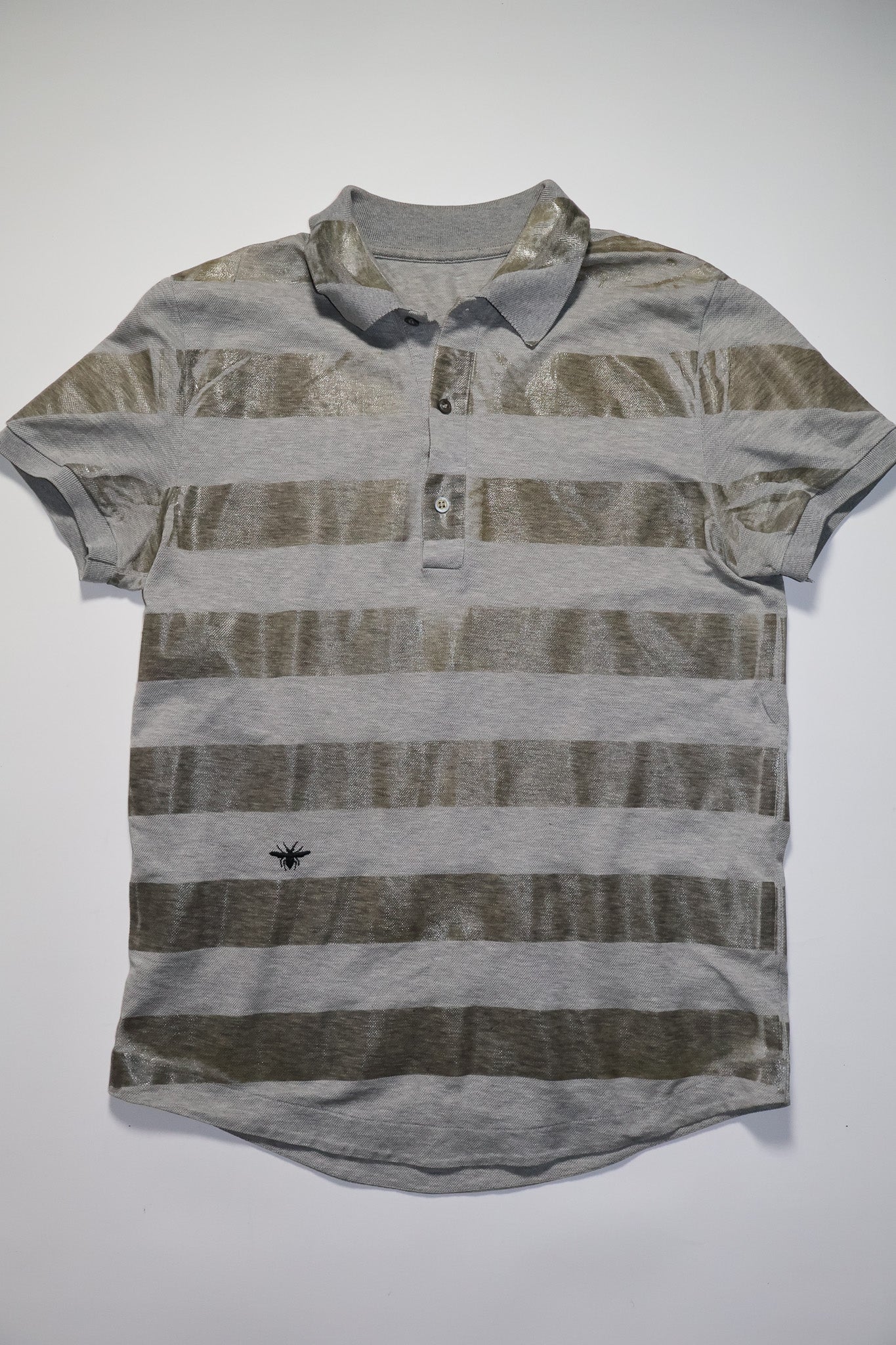 Dior Homme SS04 Strip Wax PVC Coated Polo Shirt