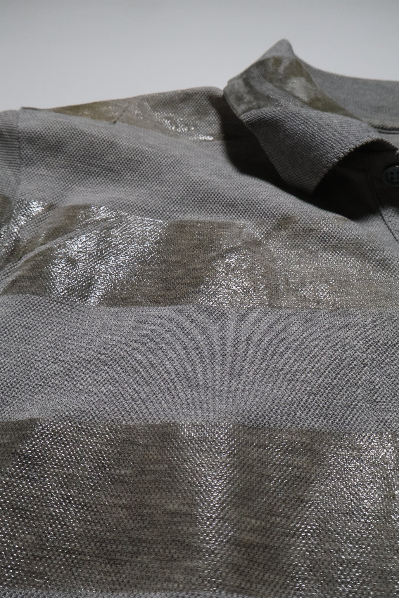 Dior Homme SS04 Strip Wax PVC Coated Polo Shirt