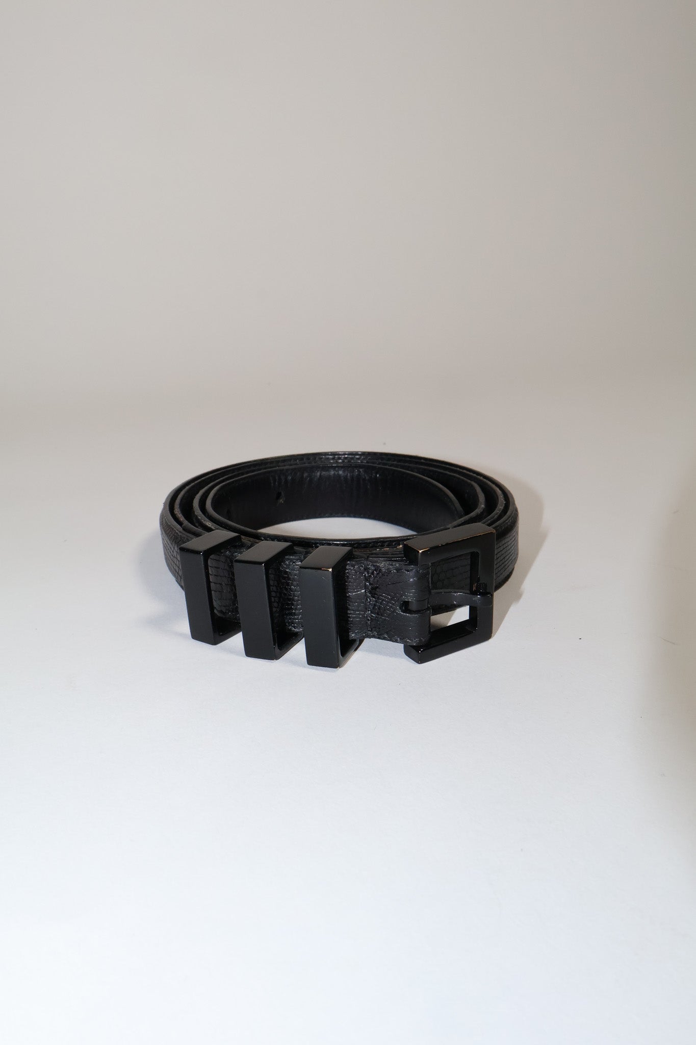 Saint Laurent Paris SS13 3 Passant Python Skin Belt