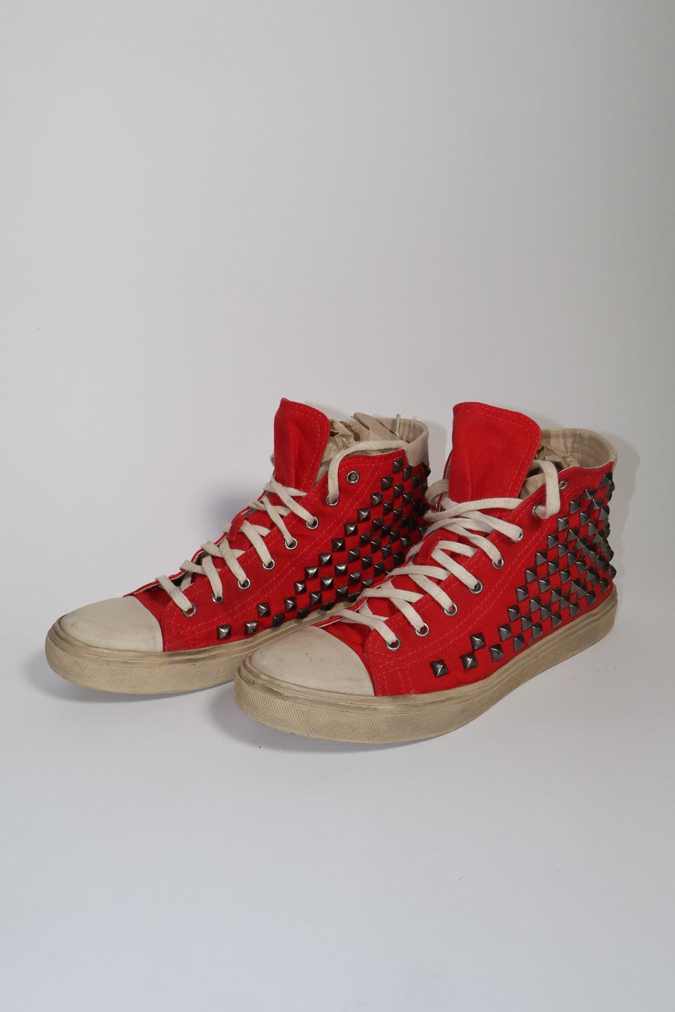 Saint Laurent Paris Studded High Top Sneakers