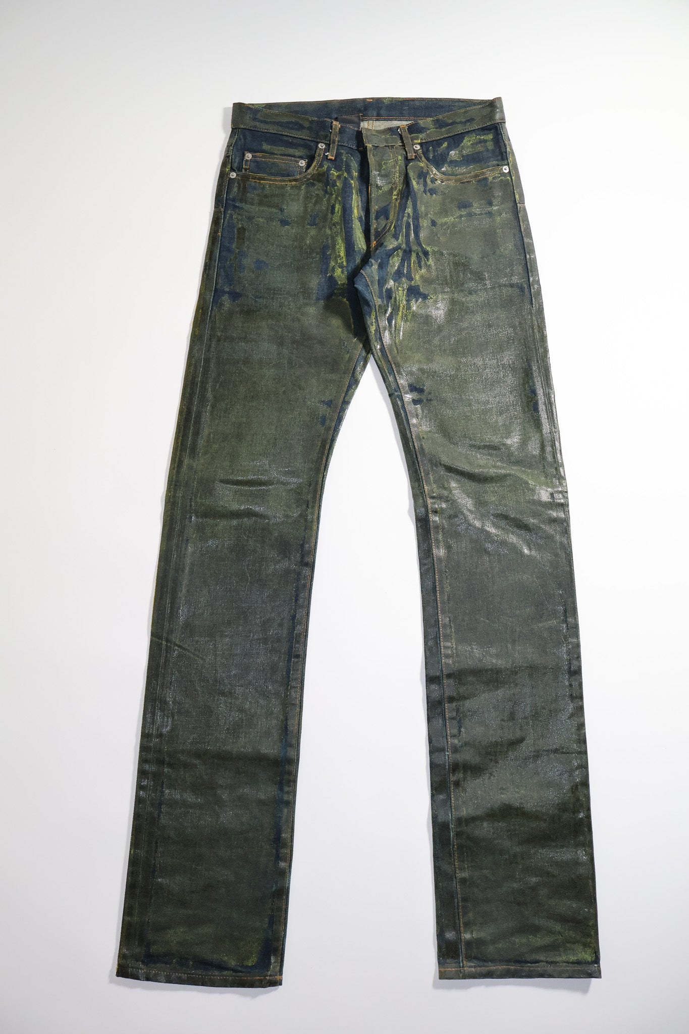 Dior Homme AW03 Green Waxed Luster Denim
