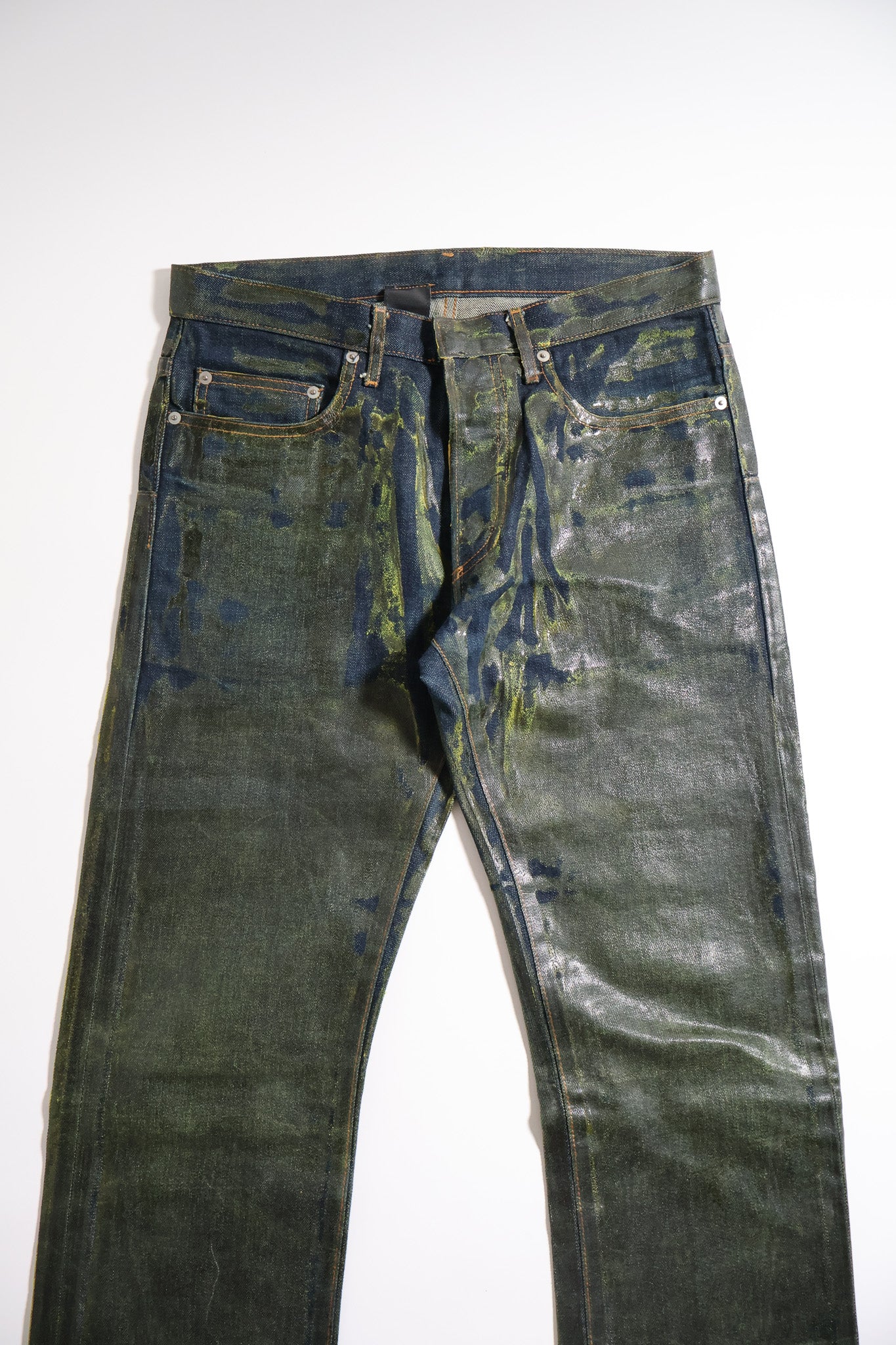 Dior Homme AW03 Green Waxed Luster Denim