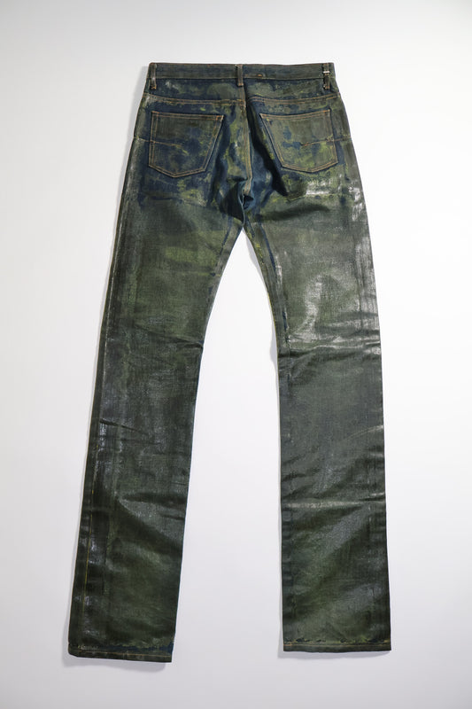 Dior Homme AW03 Green Waxed Luster Denim