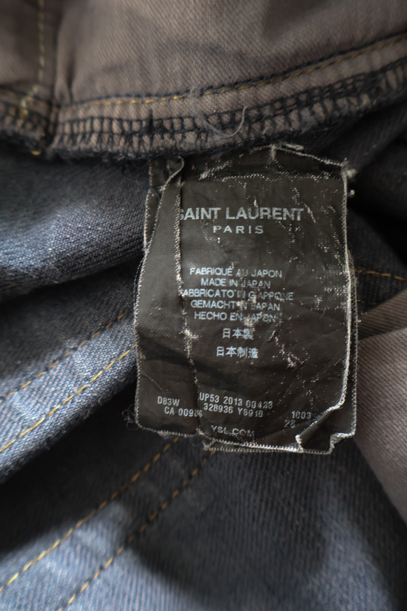 Saint Laurent Paris AW13 Crash Repair Denim