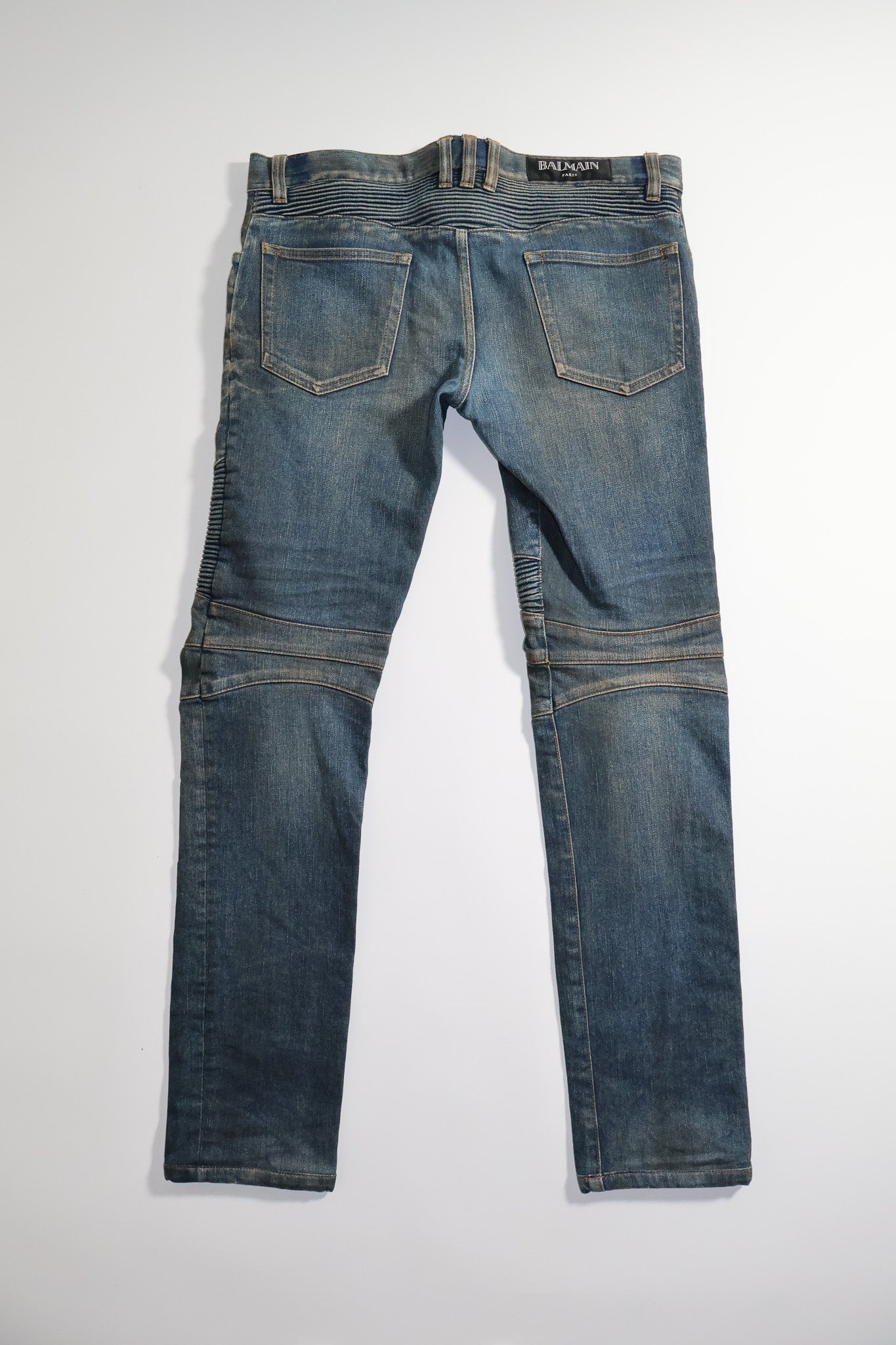 Balmain AW11 Mudwash Biker Denim