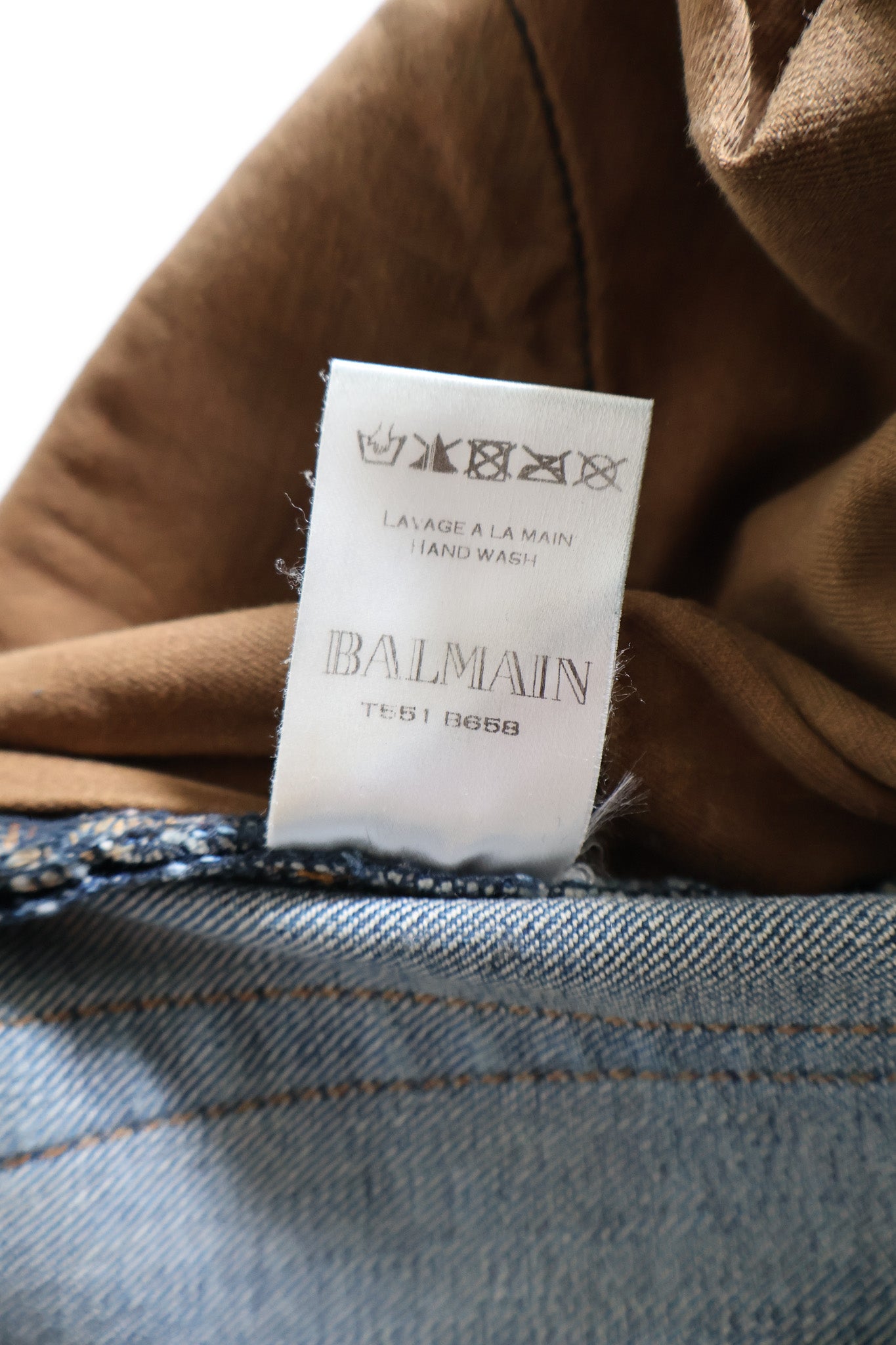 Balmain AW11 Mudwash Biker Denim