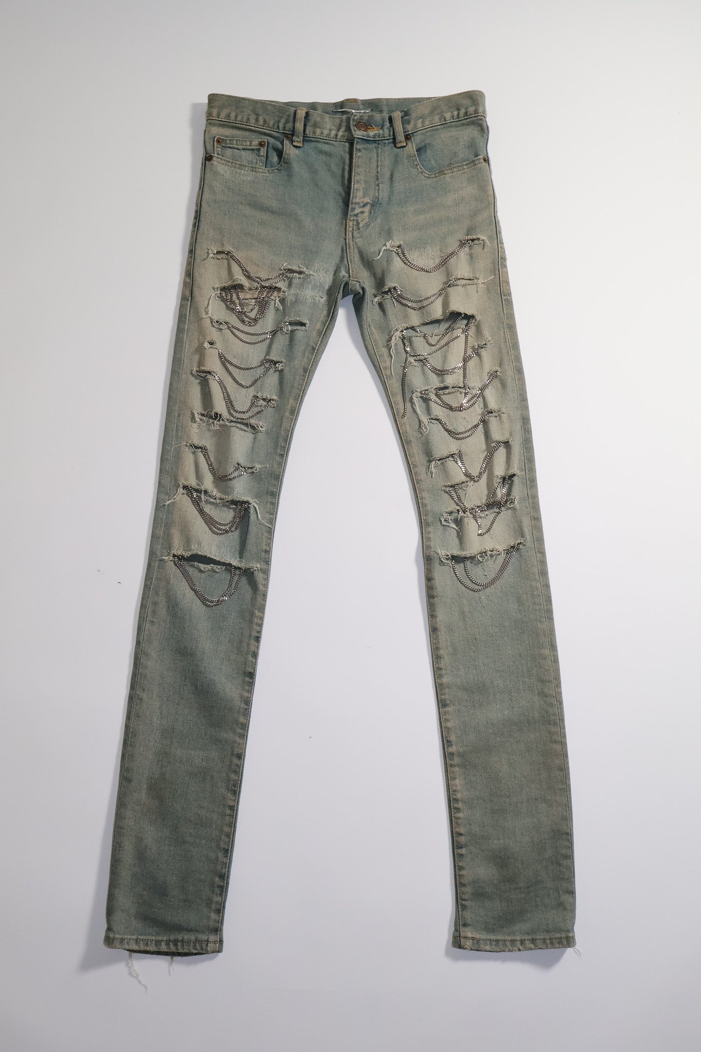 Saint Laurent Paris AW13 Runway Chain Crash Denim