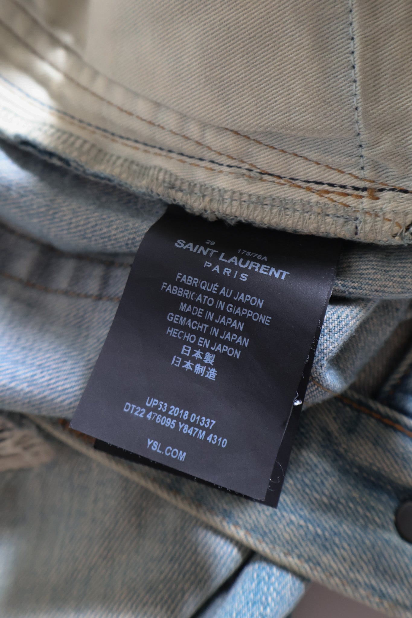 Saint Laurent Paris SS19 Crash Denim