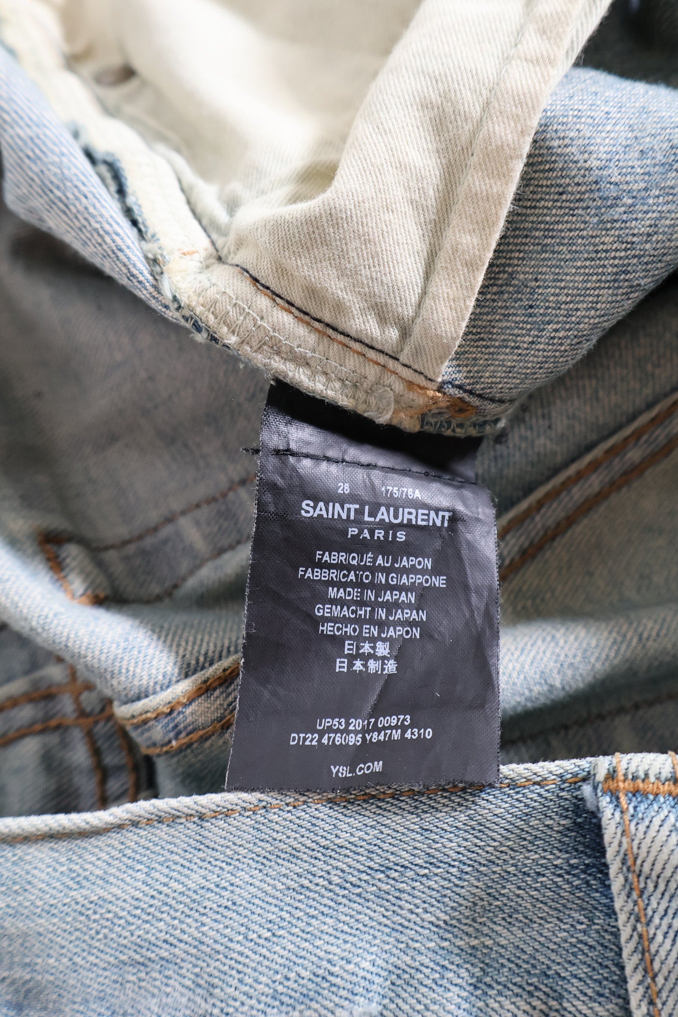 Saint Laurent Paris SS18 Crash Denim