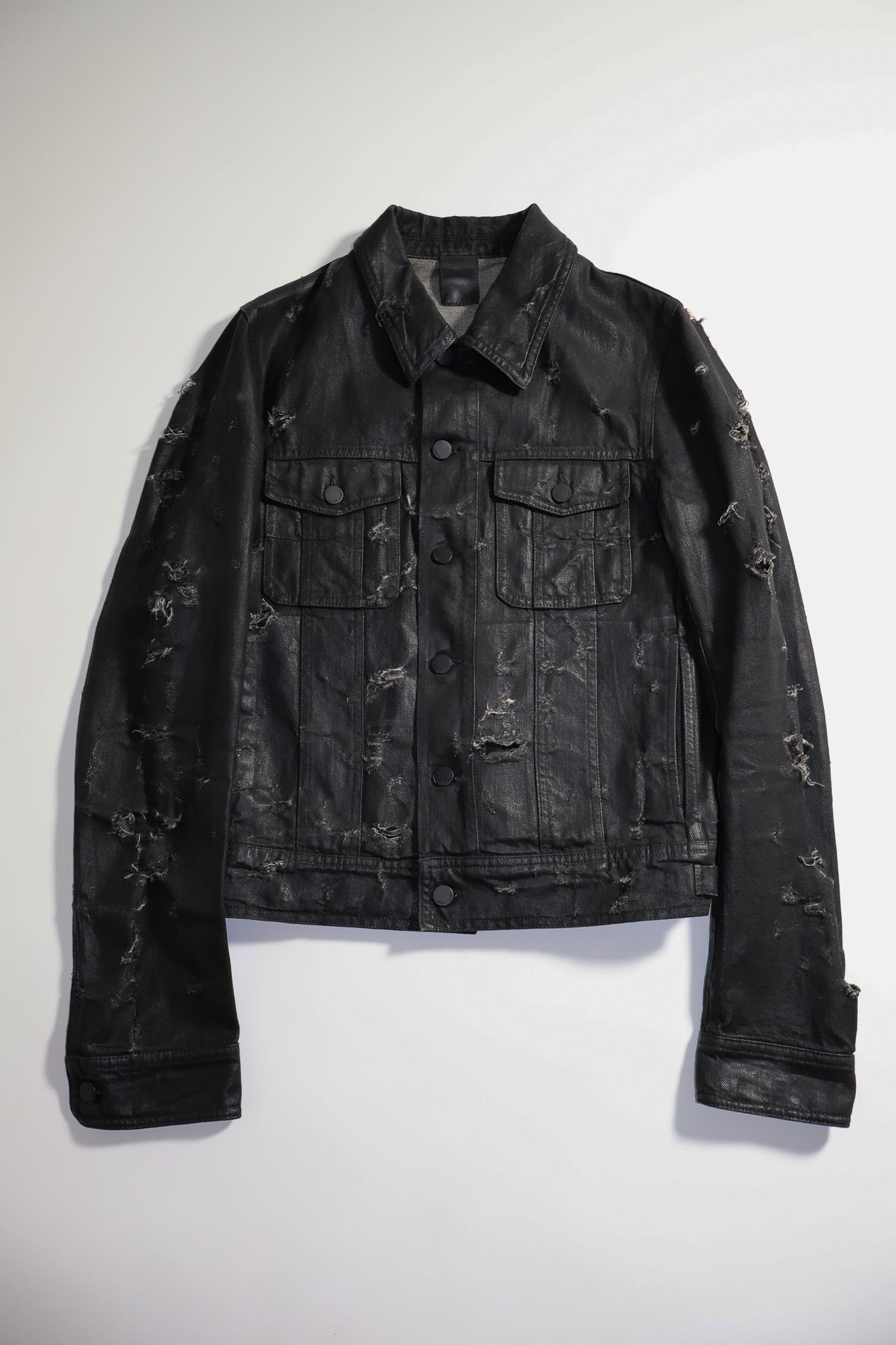 Dior Homme SS04 Distressed Strip Denim Jacket