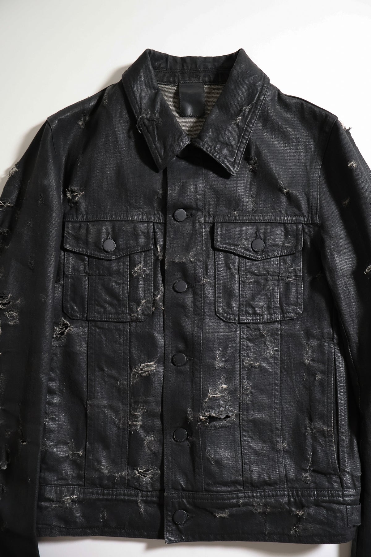 Ss04 Dior Homme SS04 Distressed Strip Denim Jacket – Scab Rags