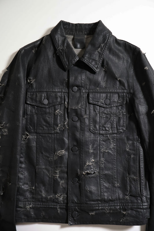Dior Homme SS04 Distressed Strip Denim Jacket