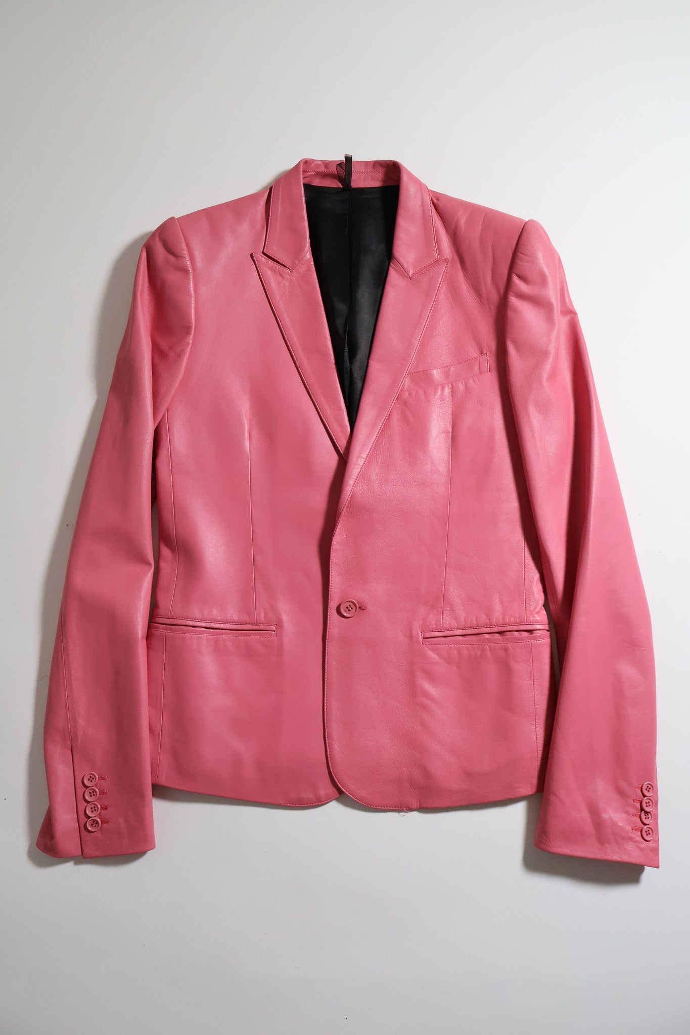 Dior Homme SS05 Runway Pink Leather 1B Blazer