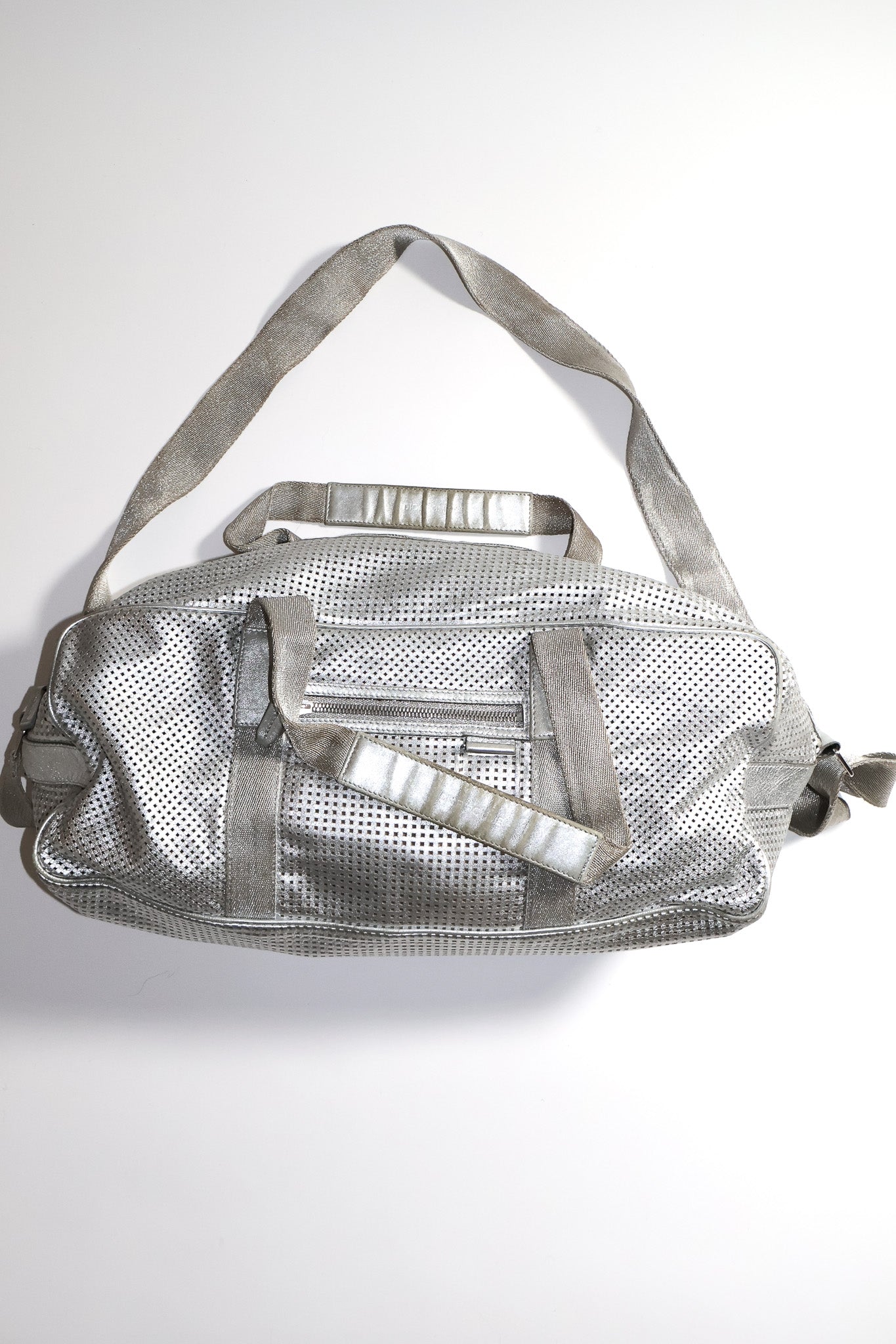 Dior Homme SS07 Silver Perforated Leather Duffel Bag