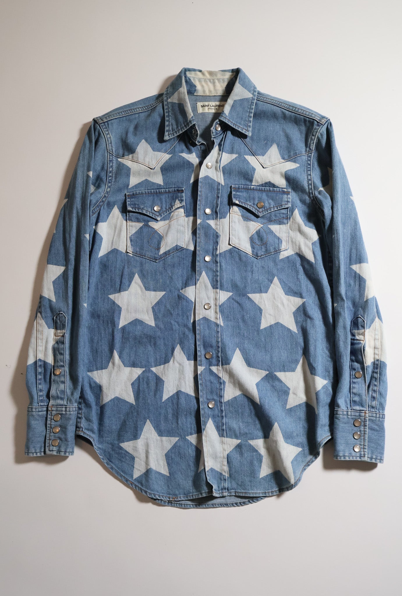 Saint Laurent Paris SS17 Star Denim Shirt