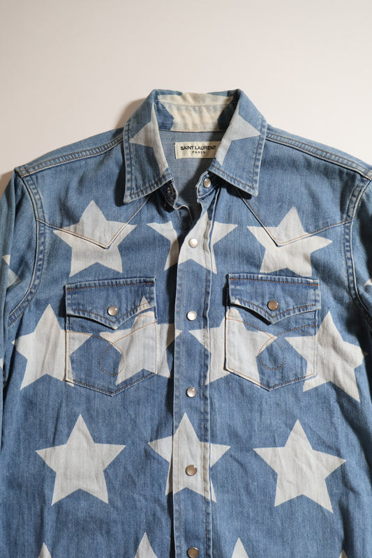 Saint Laurent Paris SS17 Star Denim Shirt