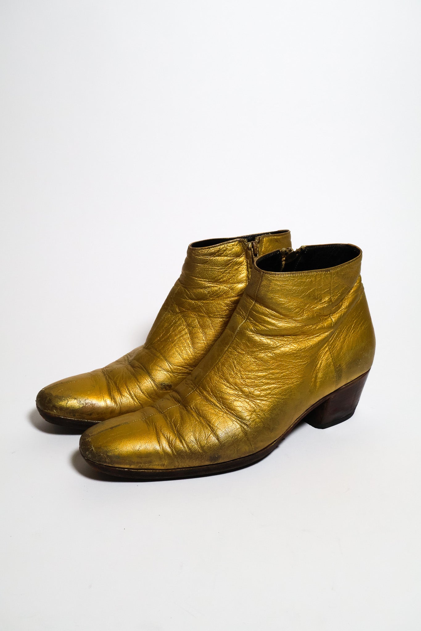 Dior Homme AW05 6.5 CM Gold Cuban Heel Boots