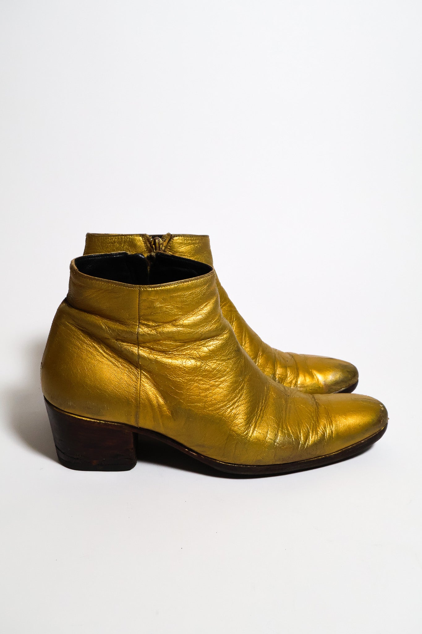 Dior Homme AW05 6.5 CM Gold Cuban Heel Boots