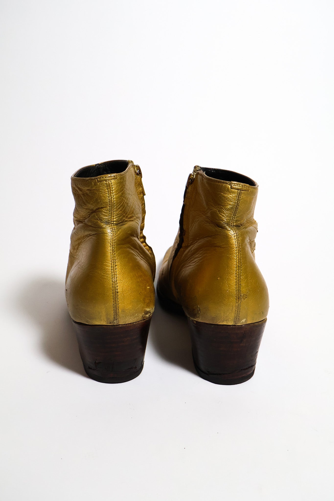 Dior Homme AW05 6.5 CM Gold Cuban Heel Boots