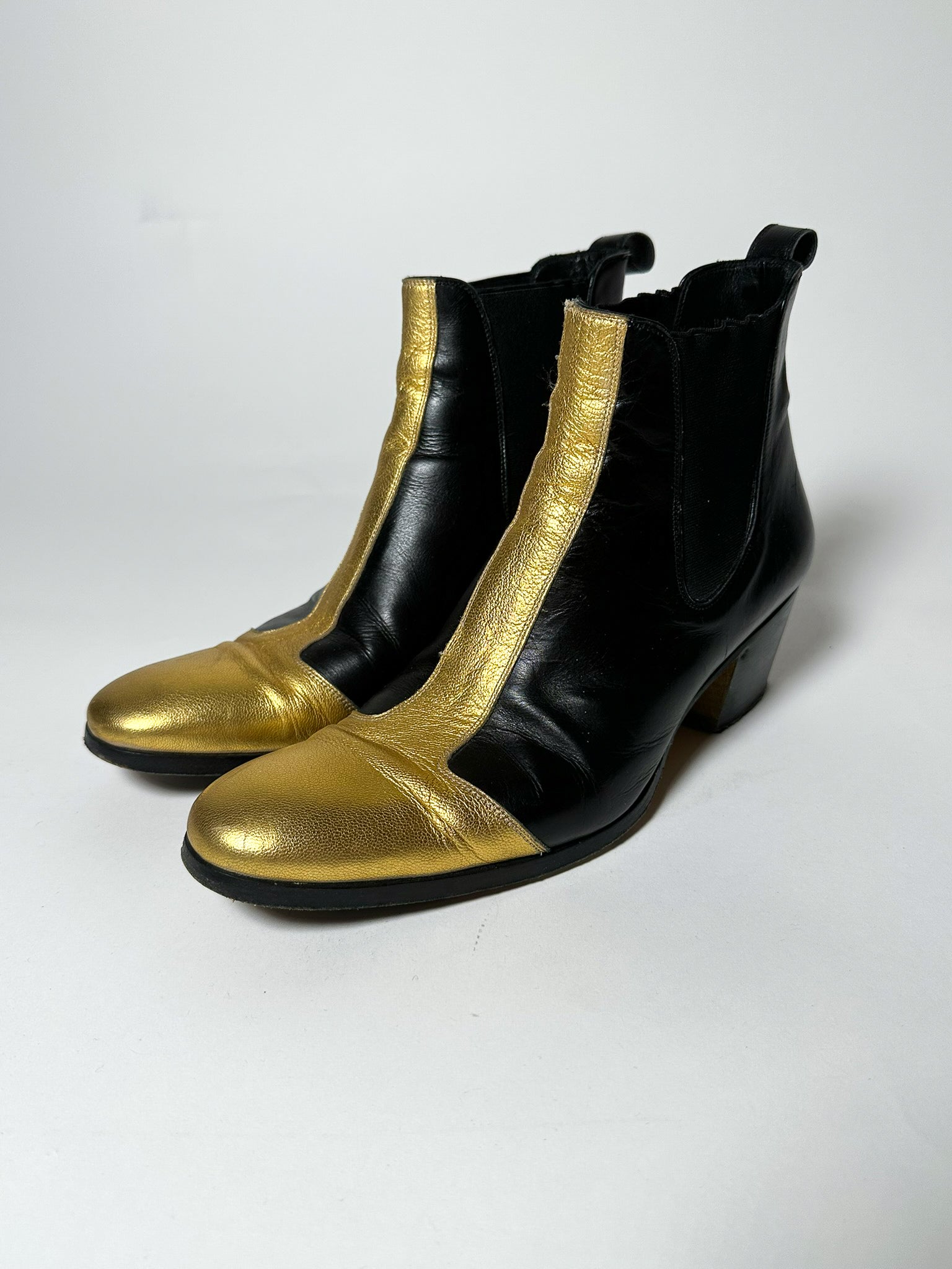Dior Homme AW05 6.5 Gold Chelsea Boots