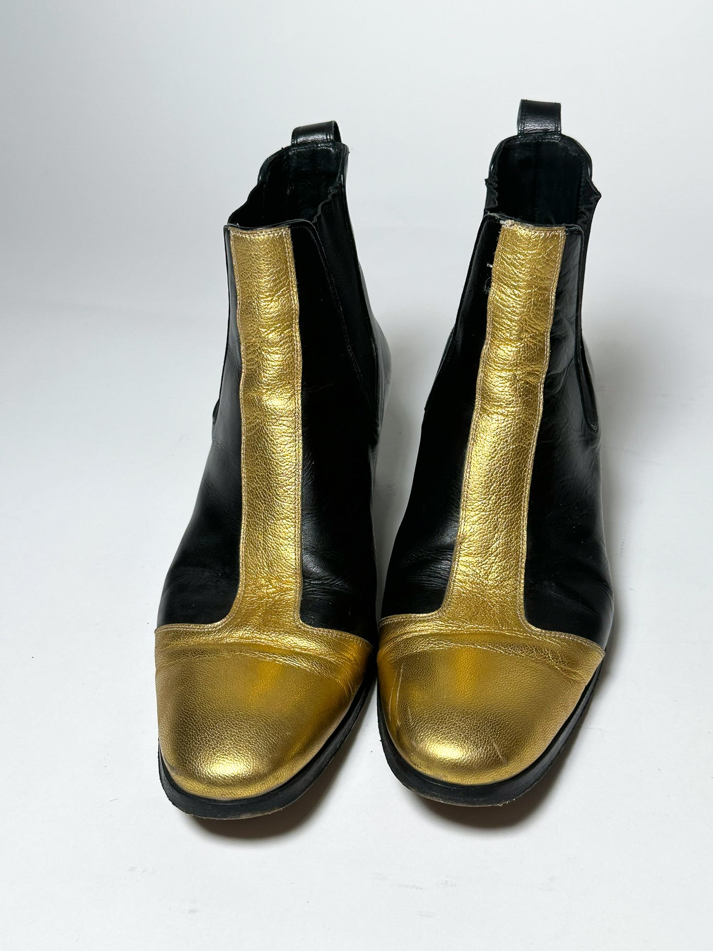 Dior Homme AW05 6.5 Gold Chelsea Boots