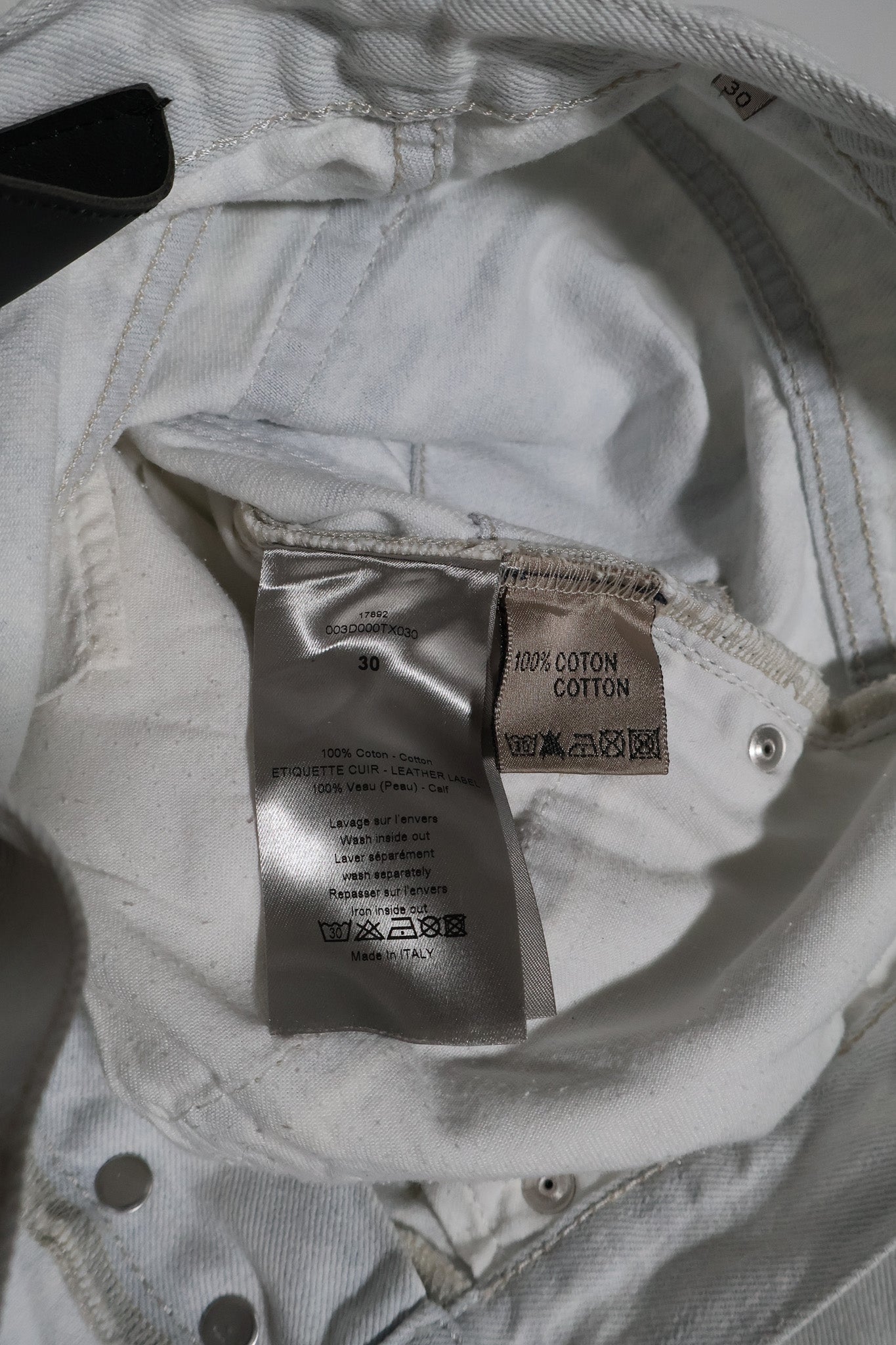Dior Homme Distressed White Denim