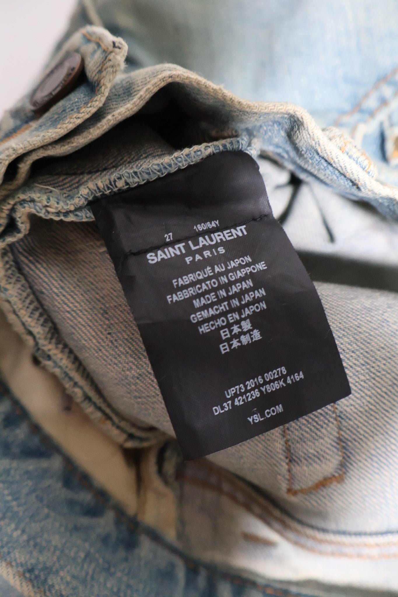 Saint Laurent Paris AW16 Crash Denim