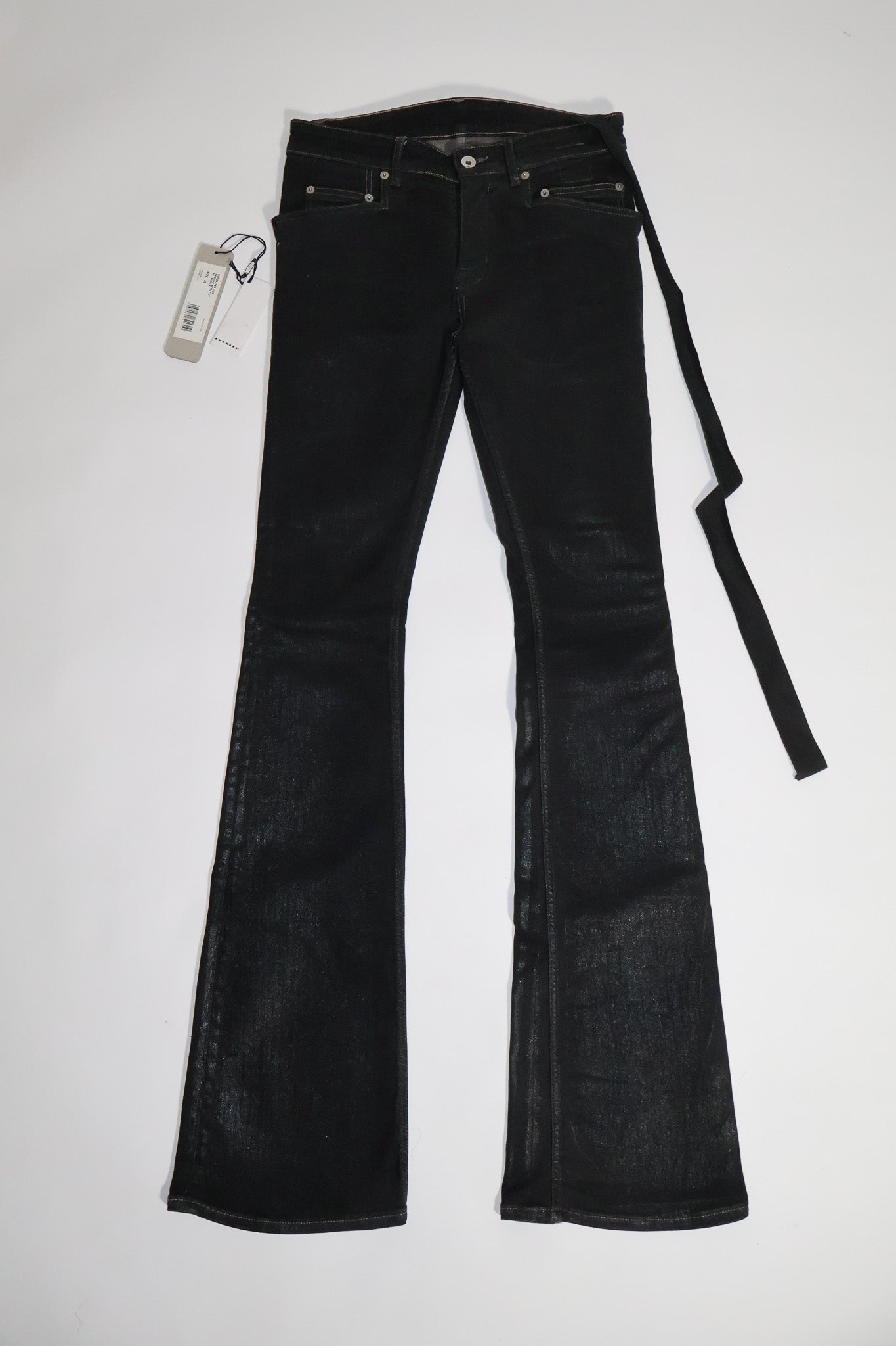 Rick Owens Waxed Coated Tyrone Bootcut Denim