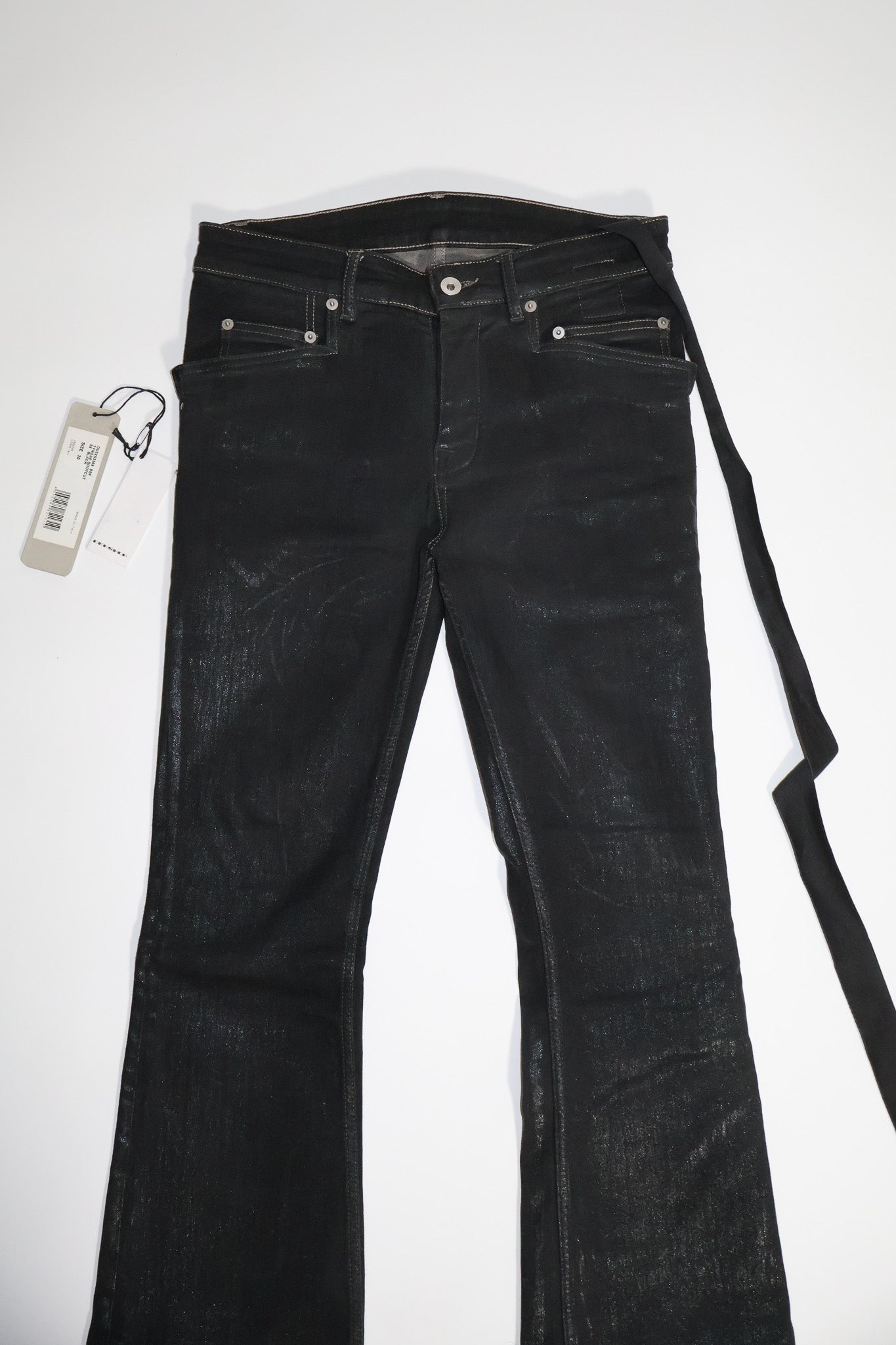 Rick Owens Waxed Coated Tyrone Bootcut Denim