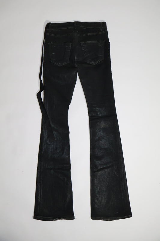 Rick Owens Waxed Coated Tyrone Bootcut Denim
