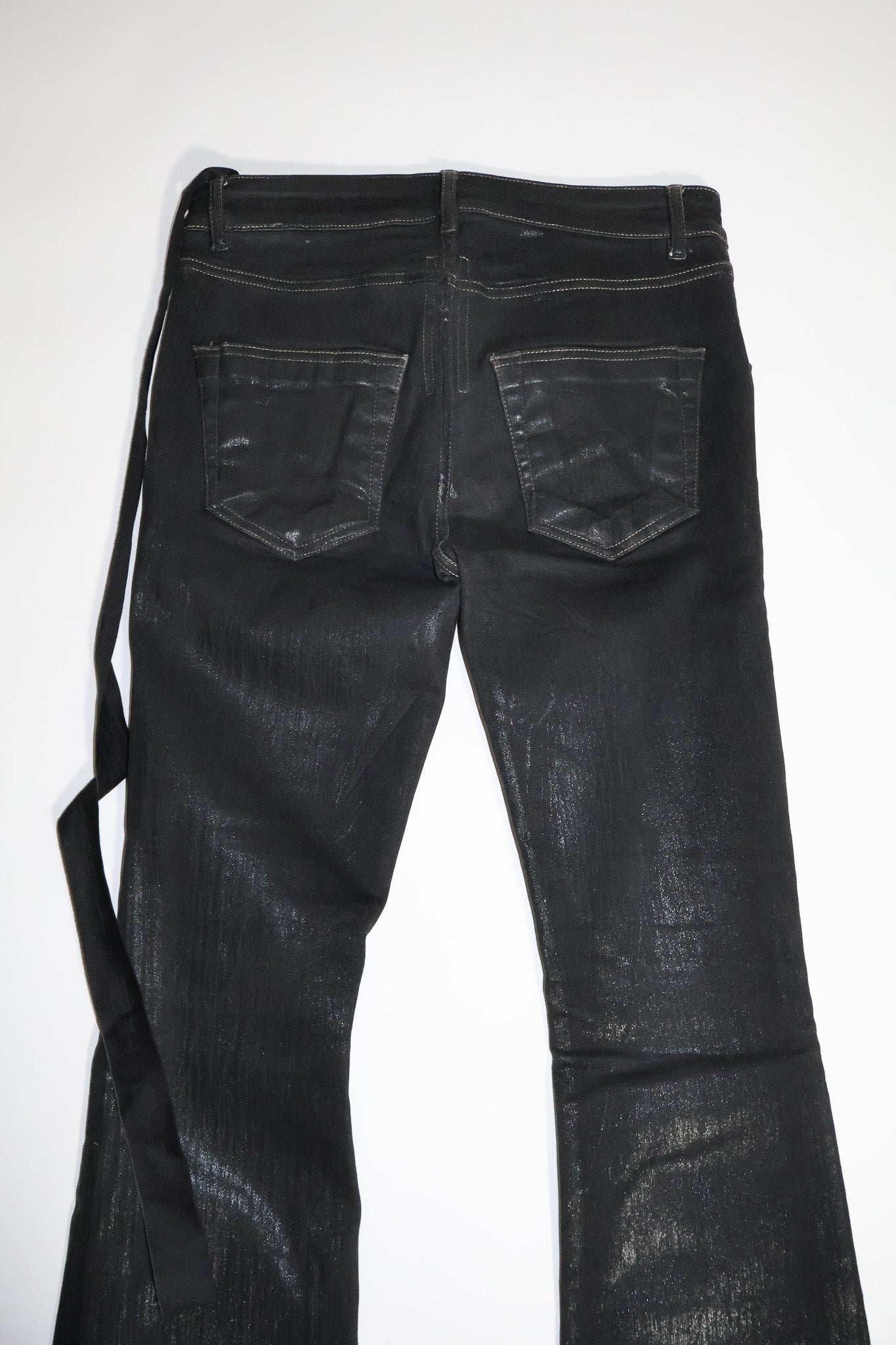 Rick Owens Waxed Coated Tyrone Bootcut Denim