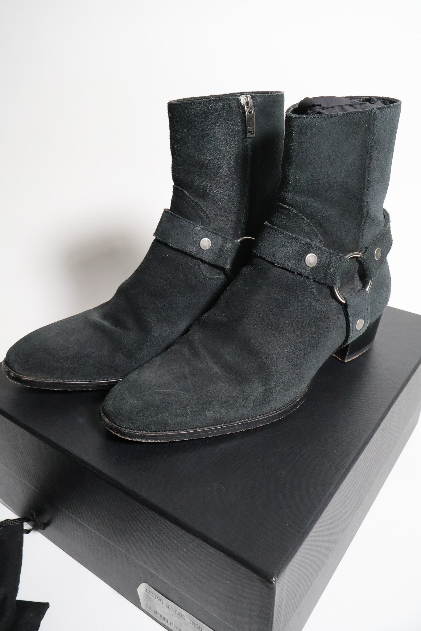 Saint Laurent Paris AW16 Suede Harness Wyatt Boots