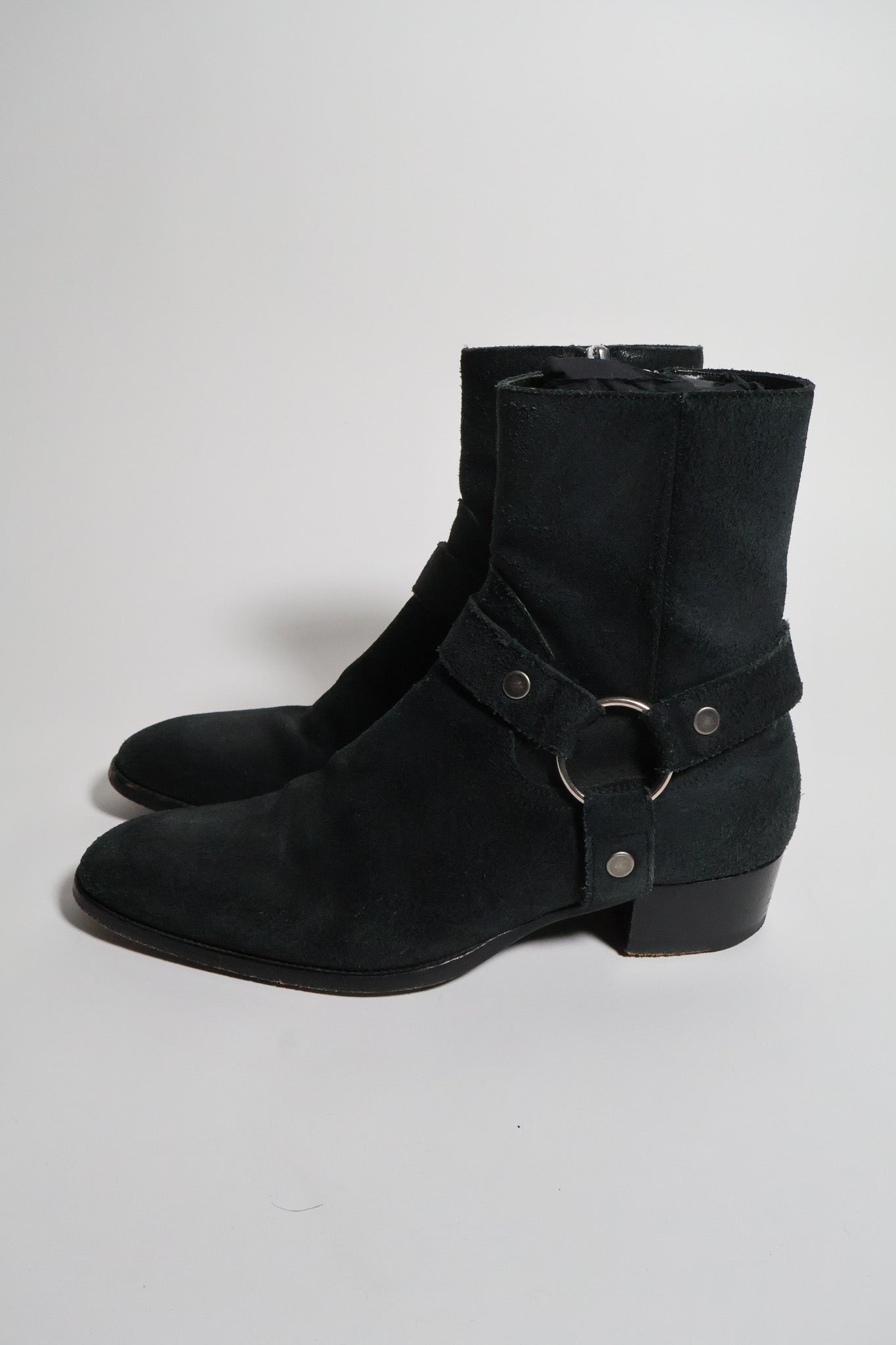 Saint Laurent Paris AW16 Suede Harness Wyatt Boots
