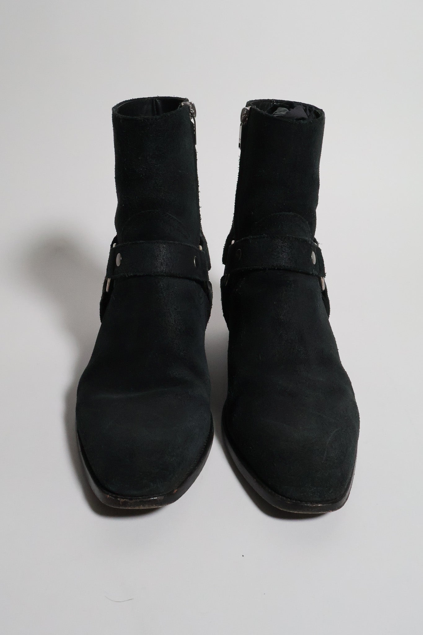 Saint Laurent Paris AW16 Suede Harness Wyatt Boots