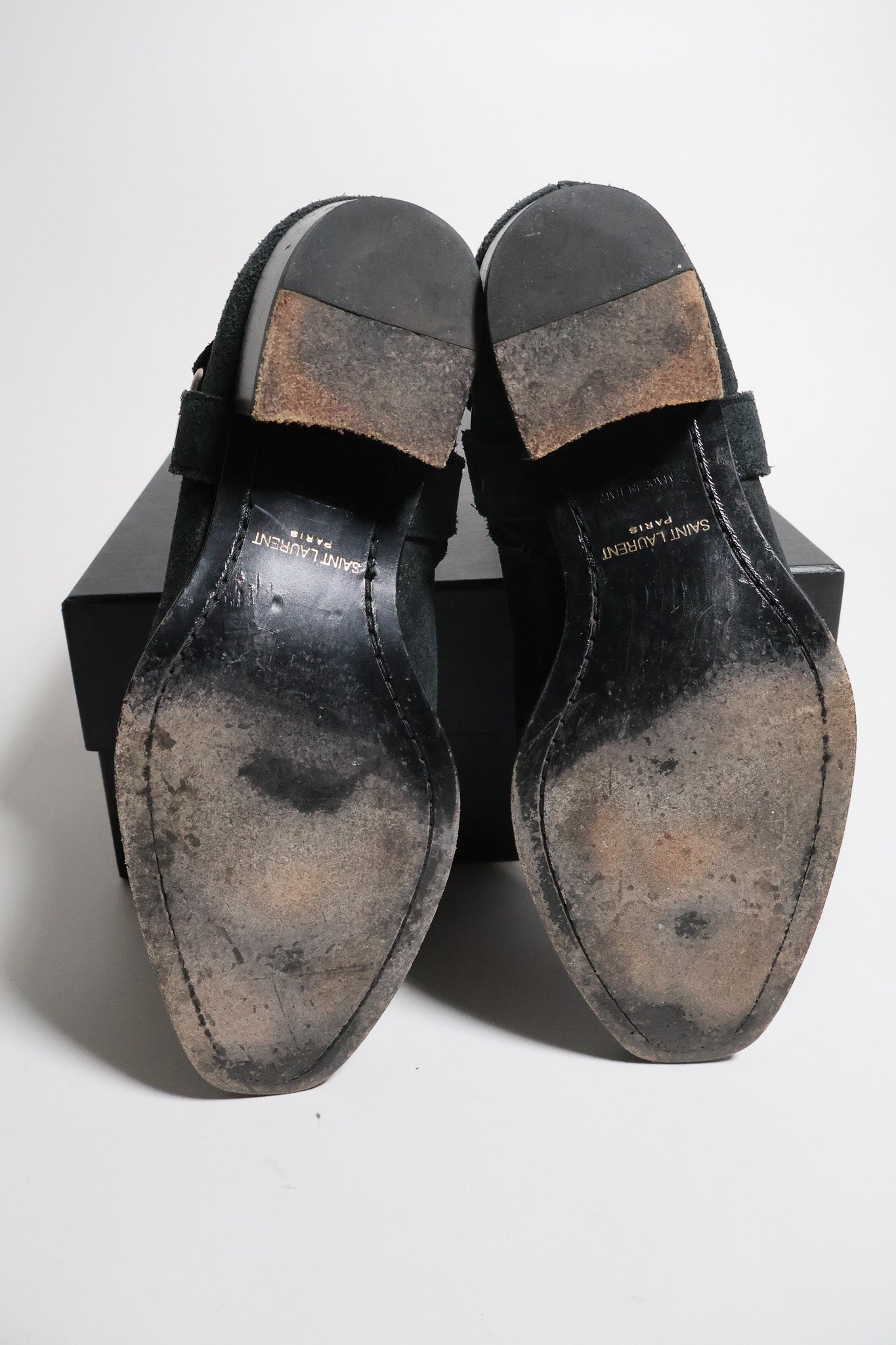 Saint Laurent Paris AW16 Suede Harness Wyatt Boots
