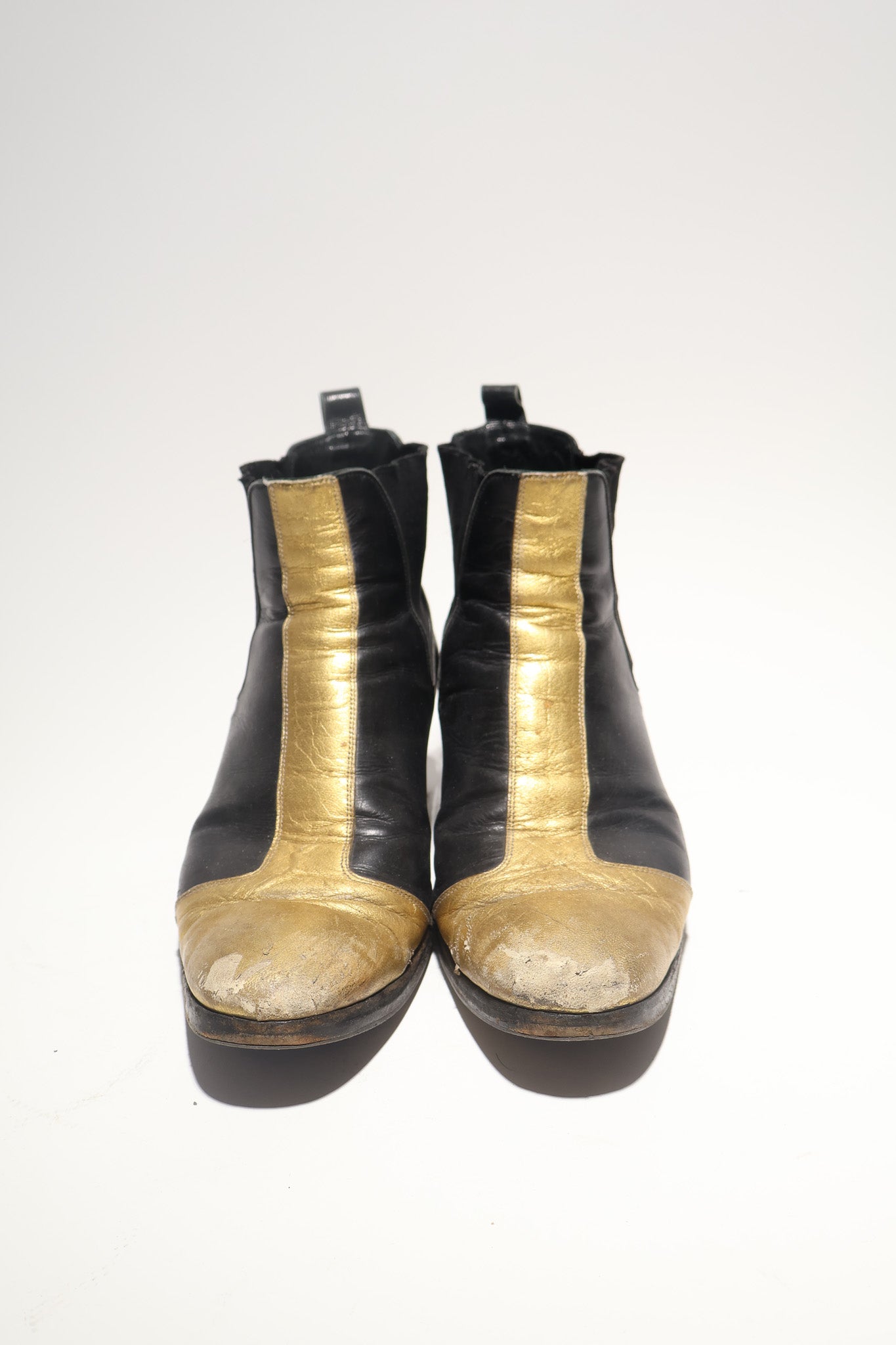 Dior Homme AW05 6.5 Heel Gold Runway Boots
