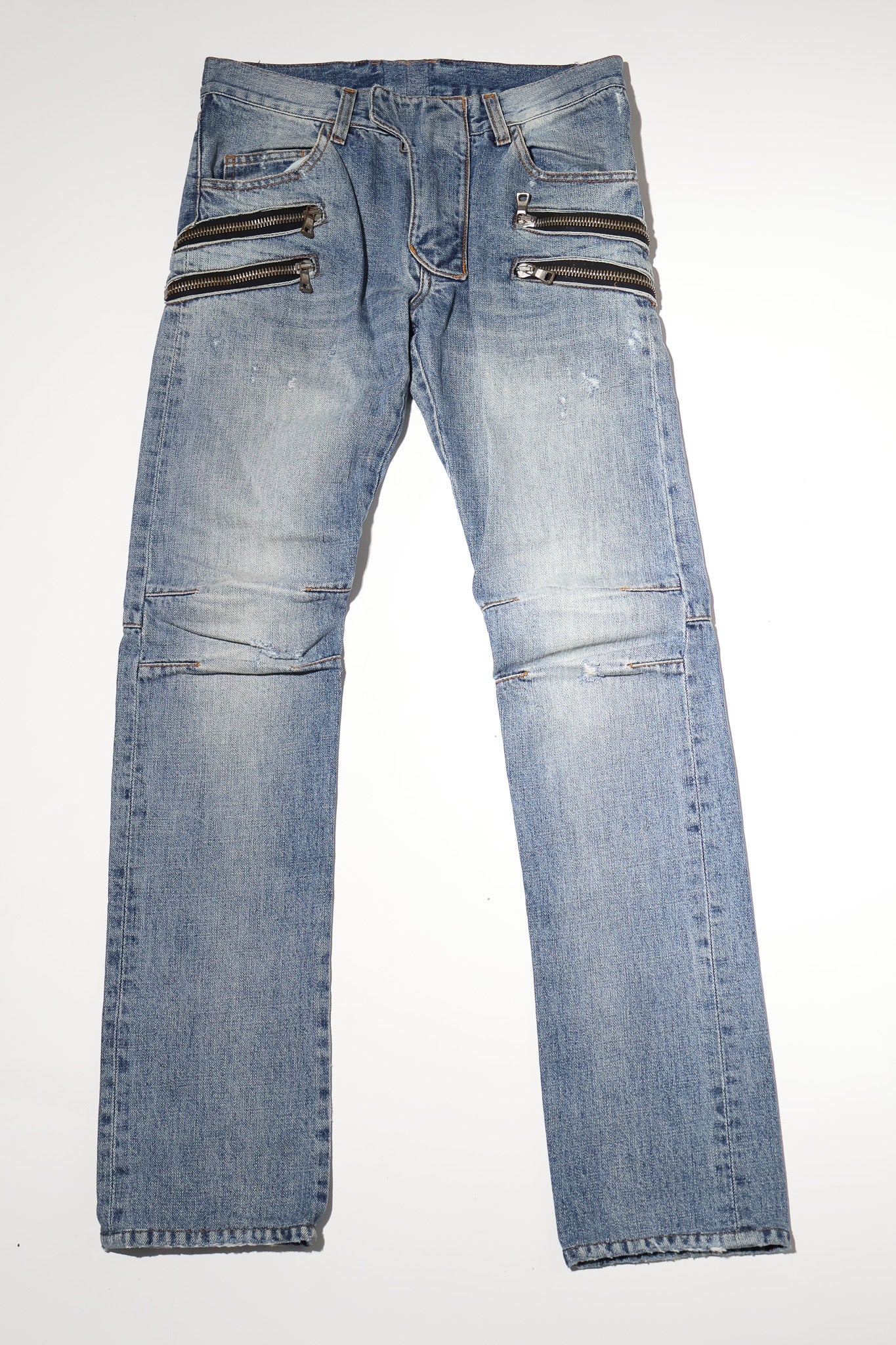 Balmain SS12 4 Zip Denim