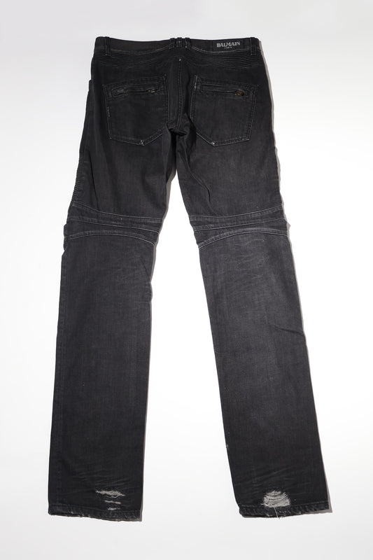 Balmain AW10 Campaign Wire Zip Biker Denim