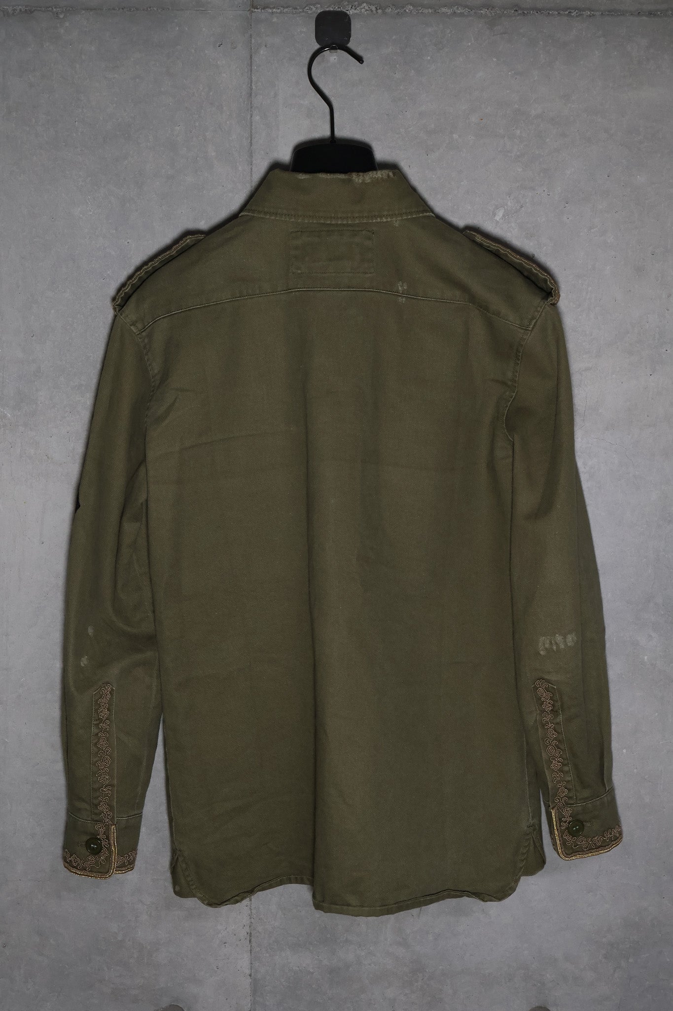 Saint Laurent AW18 Charm Khaki Military Button Up