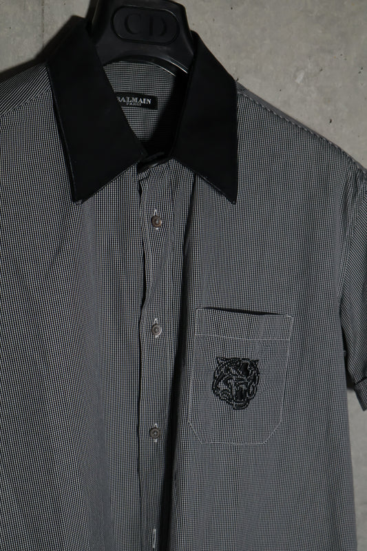 Balmain SS11 Tiger Embroidered Flannel Shirt