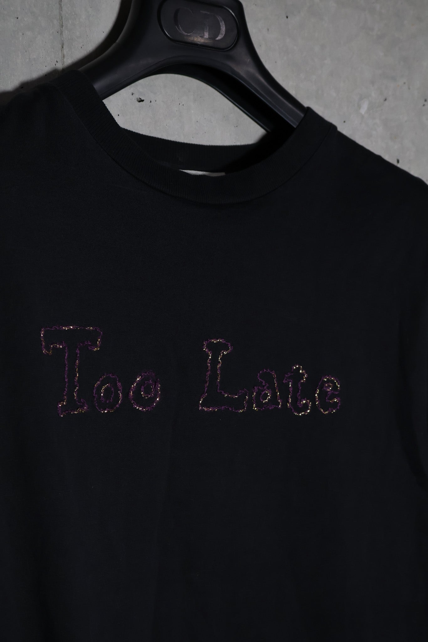 Saint Laurent Paris SS16 ‘Too Late’ Glitter Embroidered Tee
