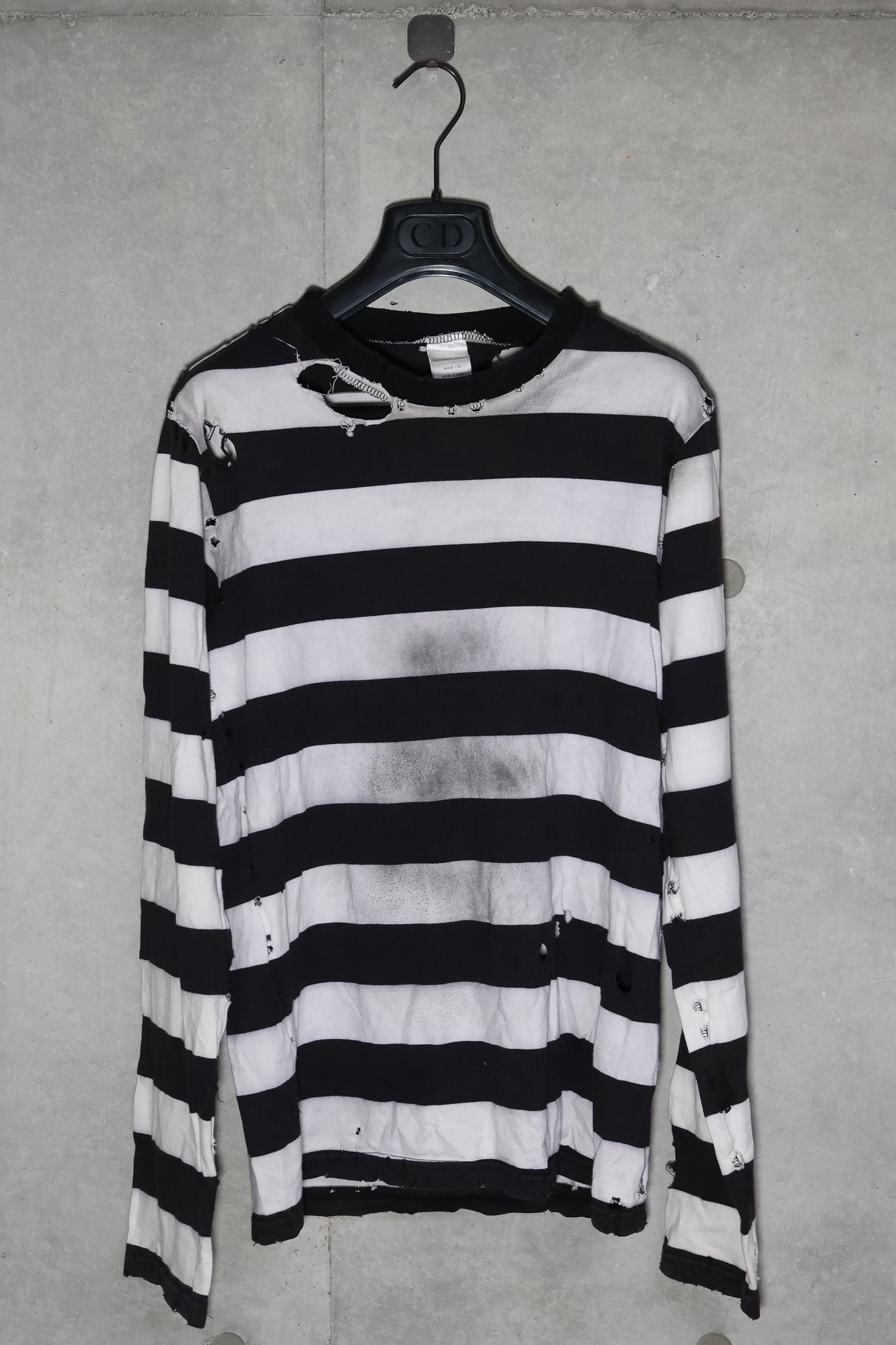 Number (N)ine SS02 Modern Age Distressed Striped Long Sleeve