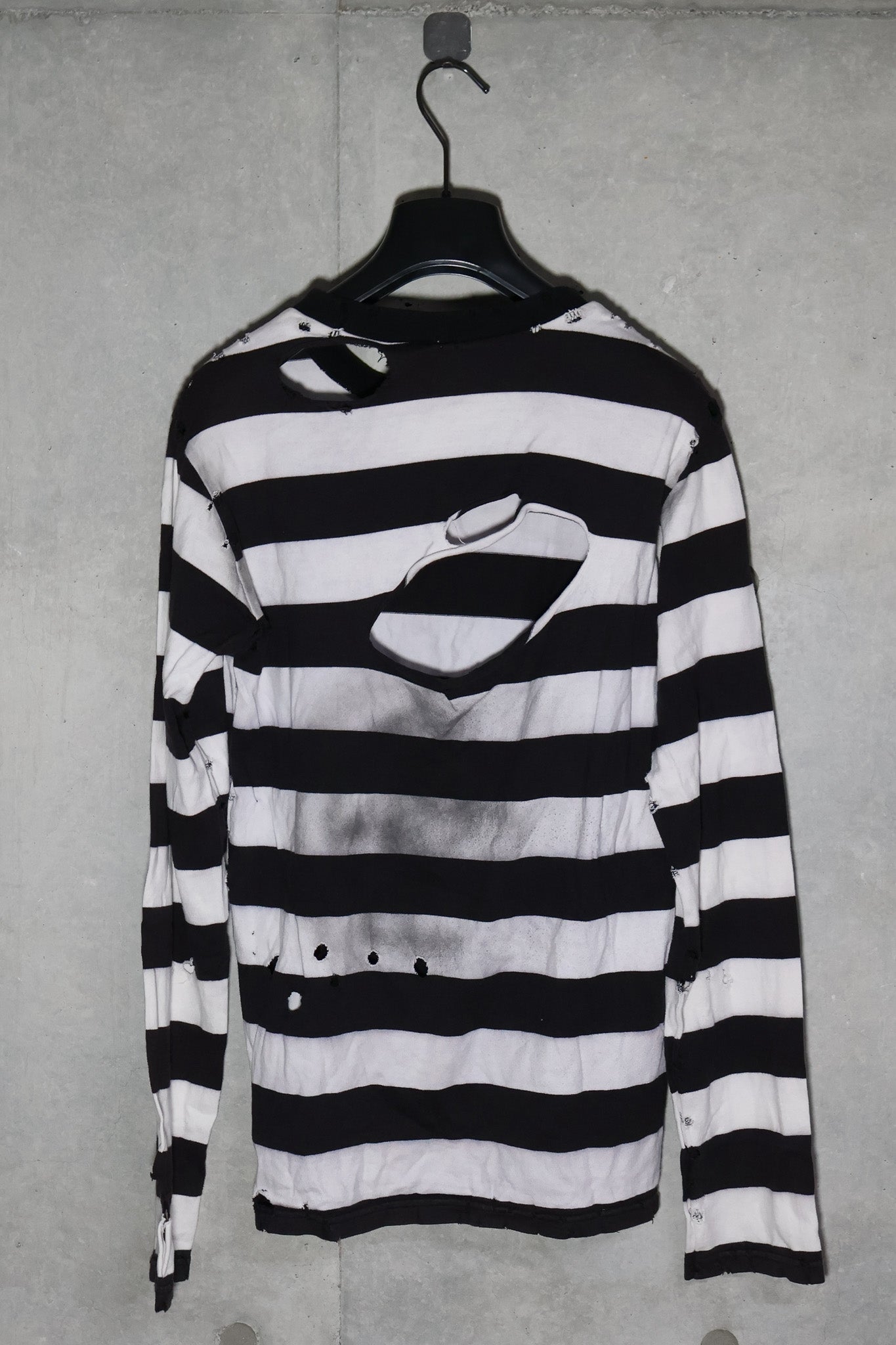 Number (N)ine SS02 Modern Age Distressed Striped Long Sleeve
