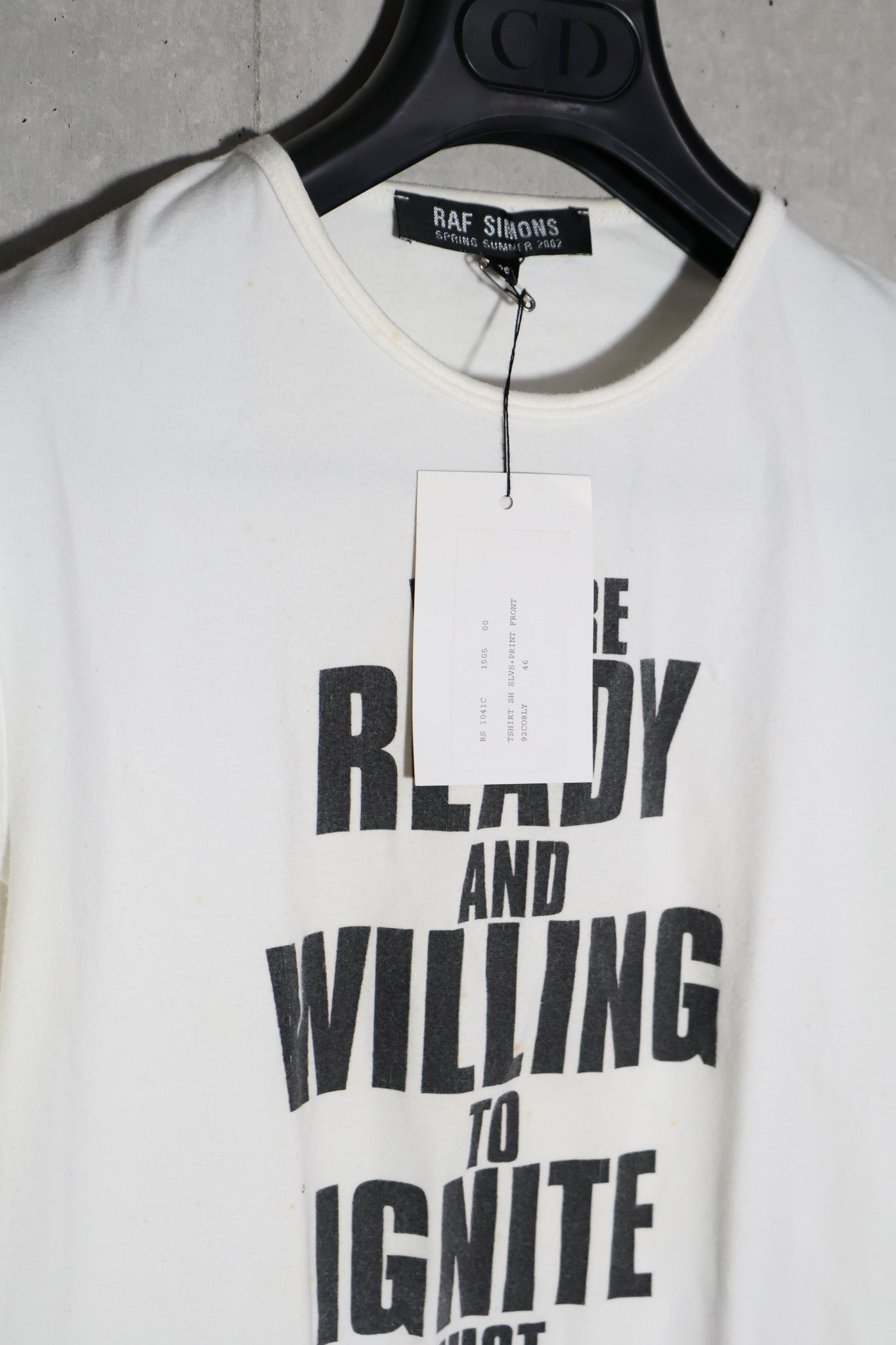 Raf Simons SS02 Willing To Ignite Tee
