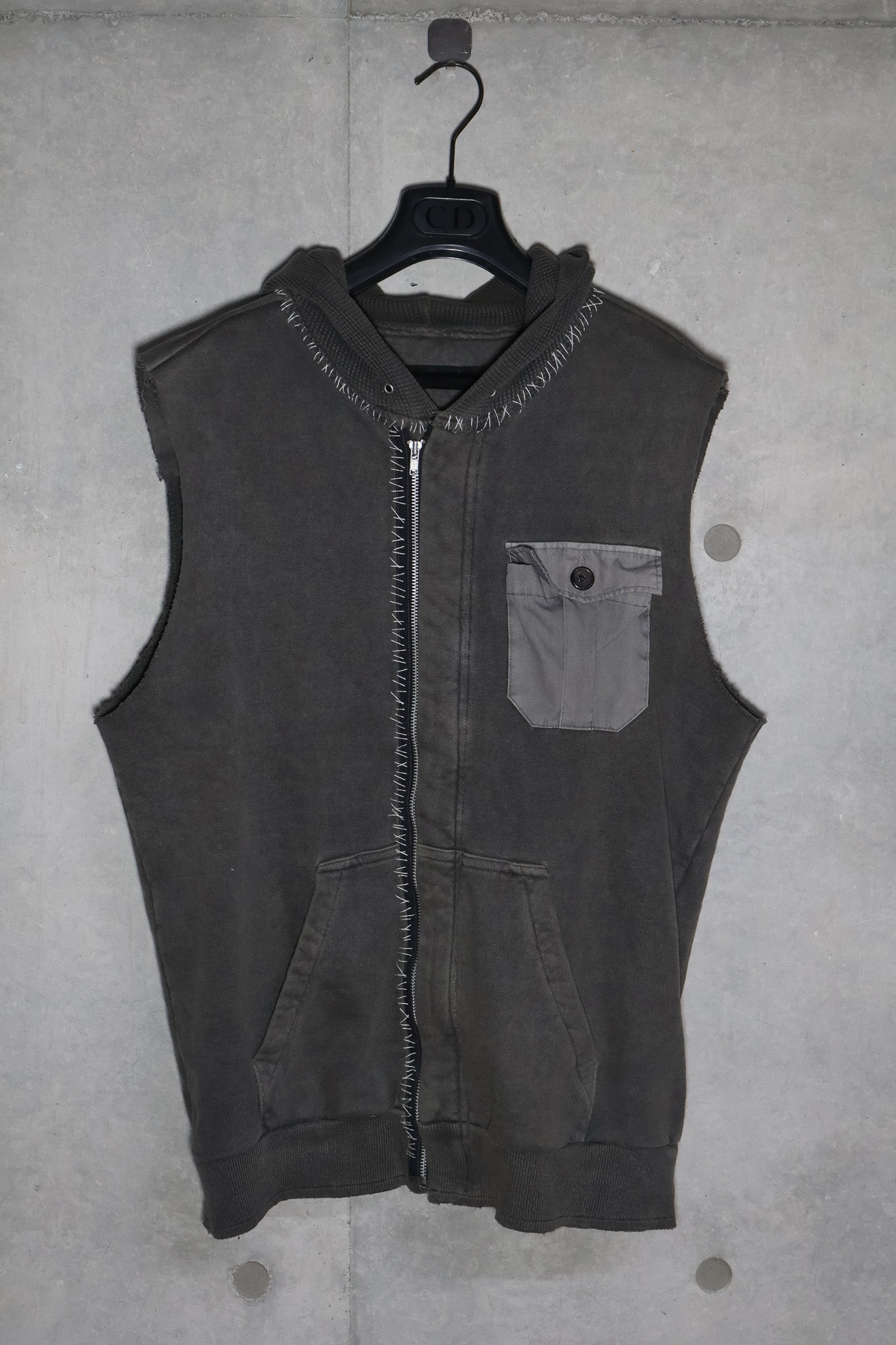 Undercover SS03 Scab Sleeveless Washed Zip Up Hoodie