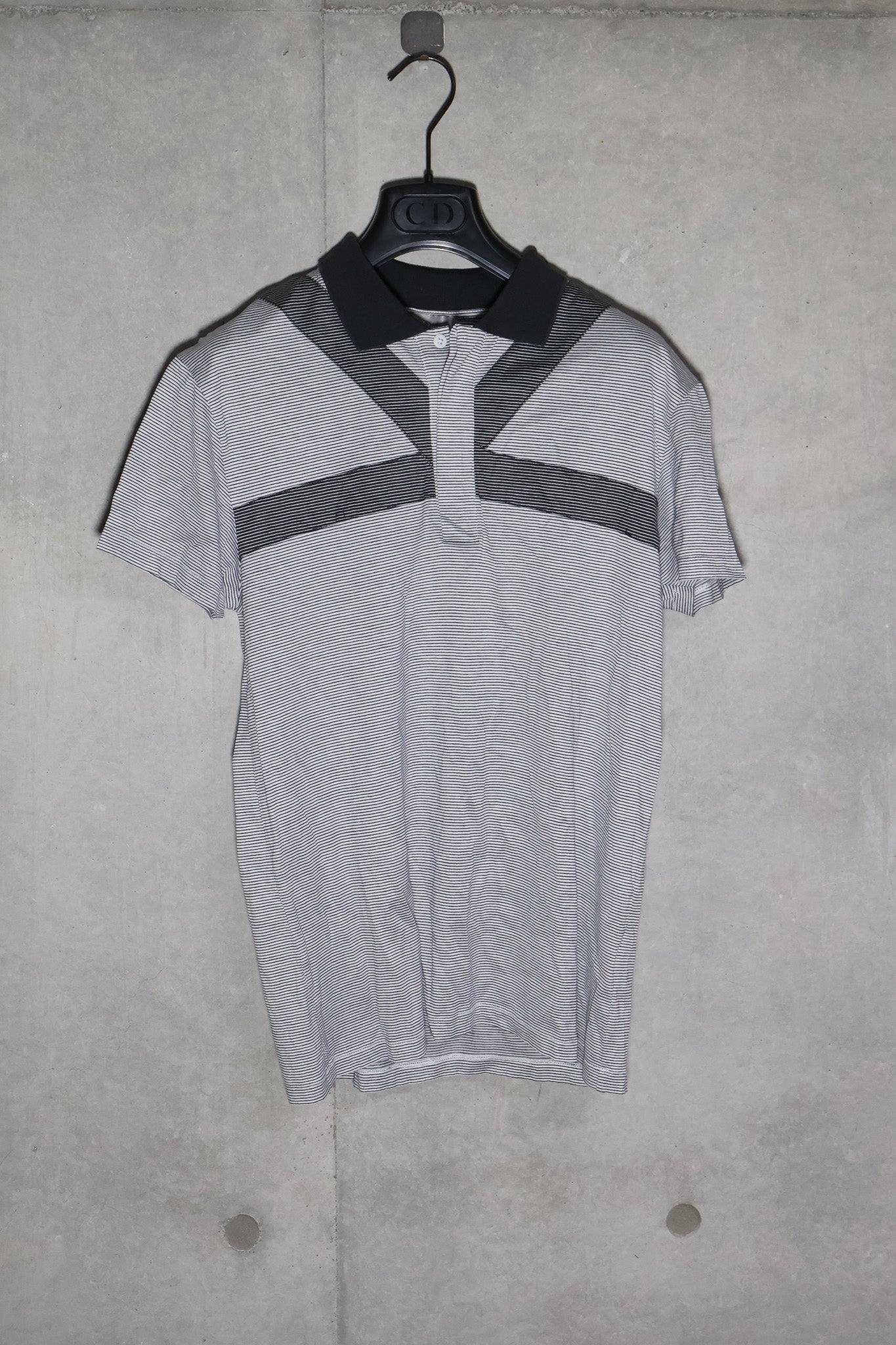 Dior Homme SS08 Geometric Paneled Striped Polo