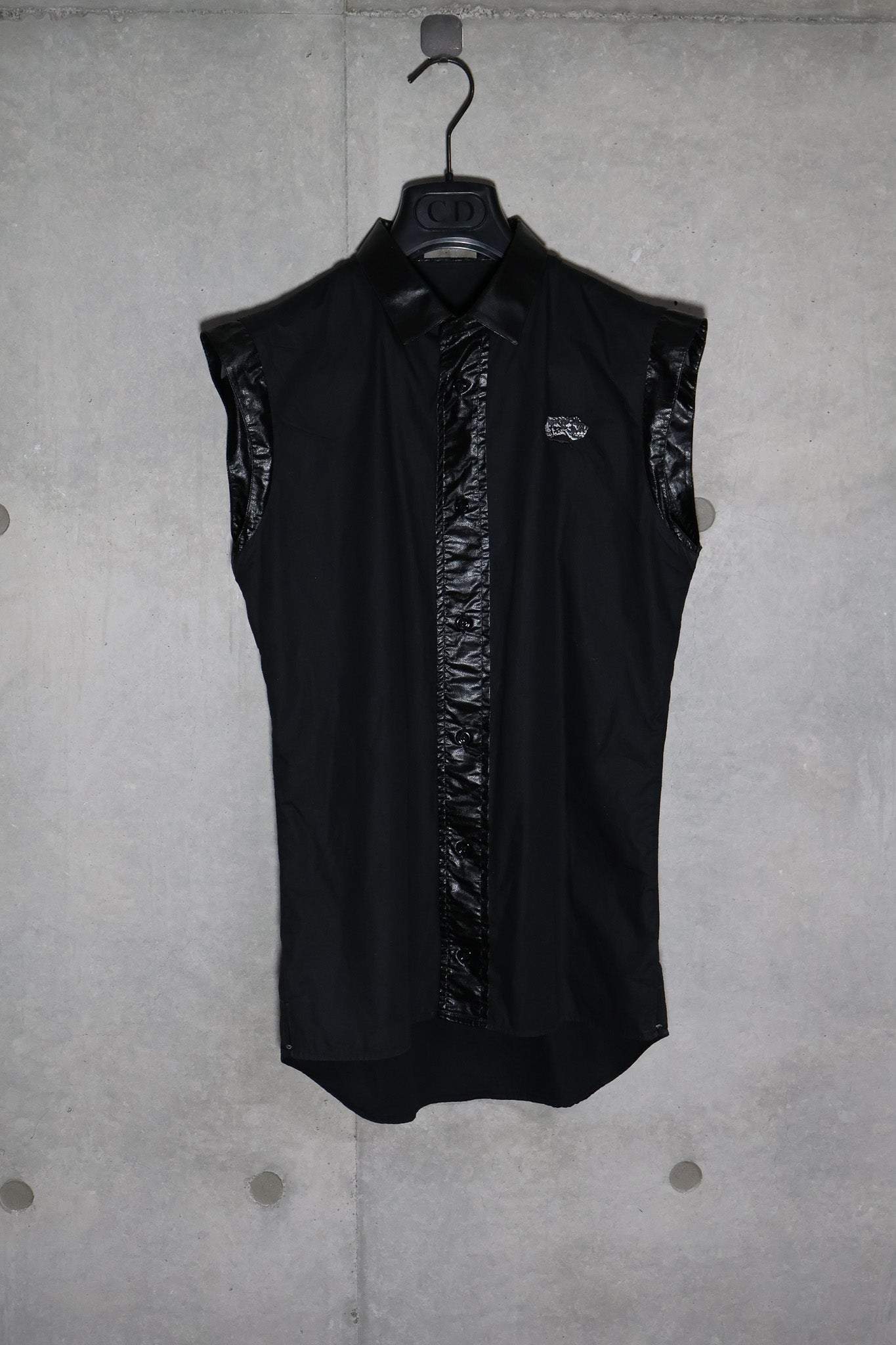 Dior Homme SS04 Ruched Satin Snake Sleeveless Shirt