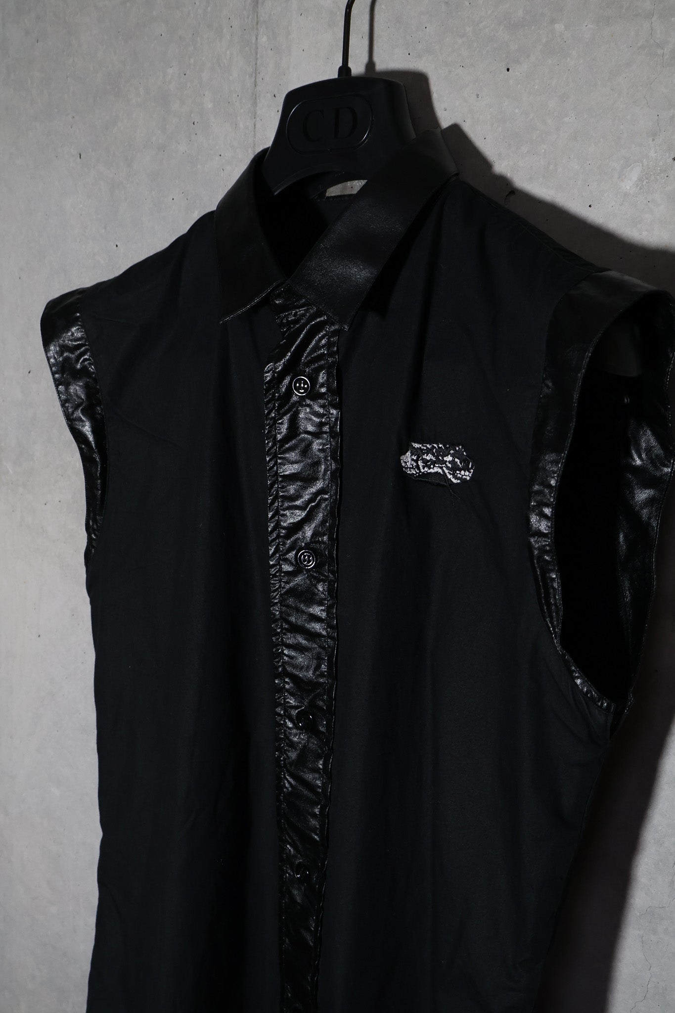 Dior Homme SS04 Ruched Satin Snake Sleeveless Shirt