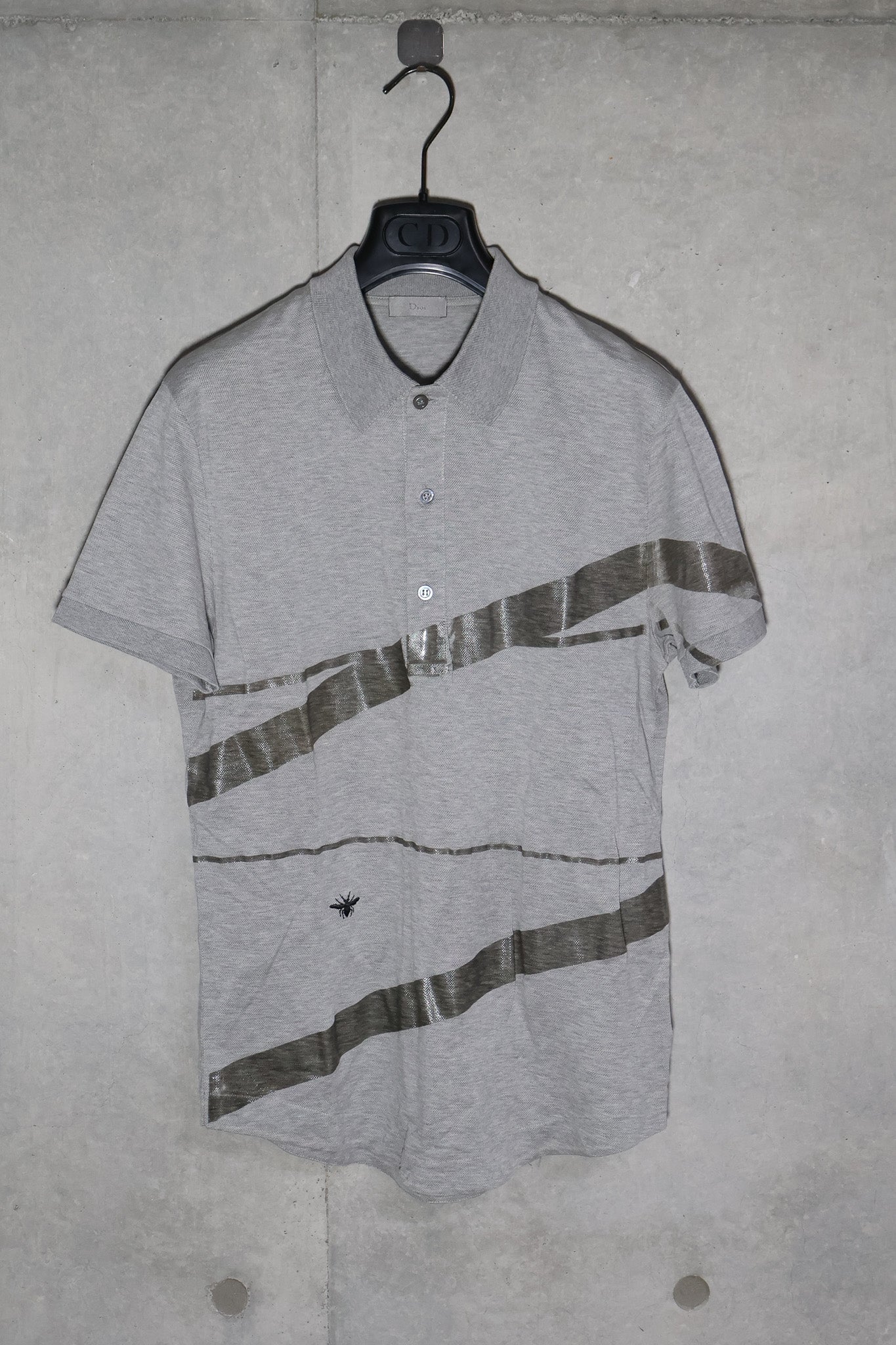 Dior Homme SS04 Coated Strip Polo Shirt